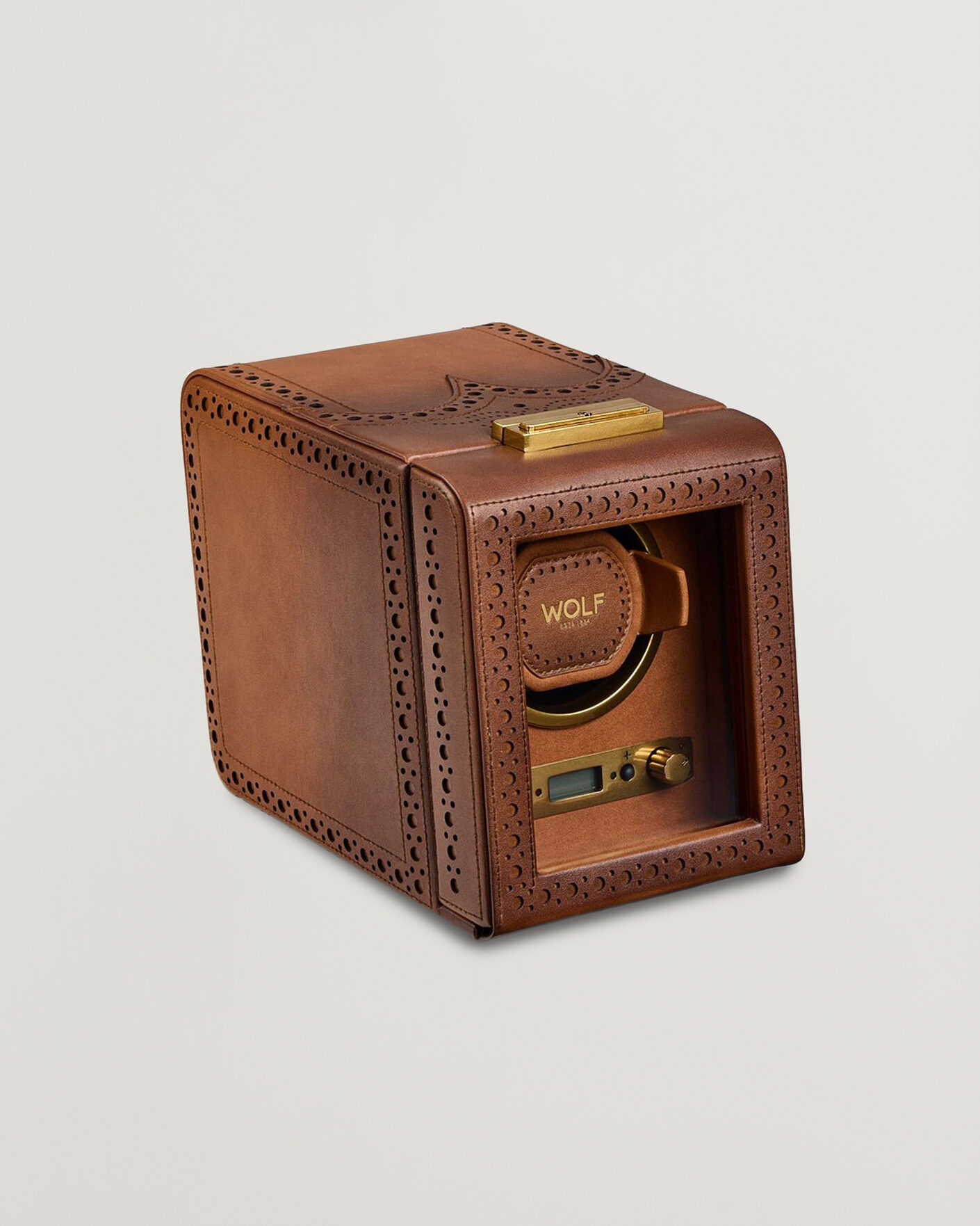 Homme | Boîtes montres et bijoux | WOLF | Brouge Single Watch Winder Burnished Brown
