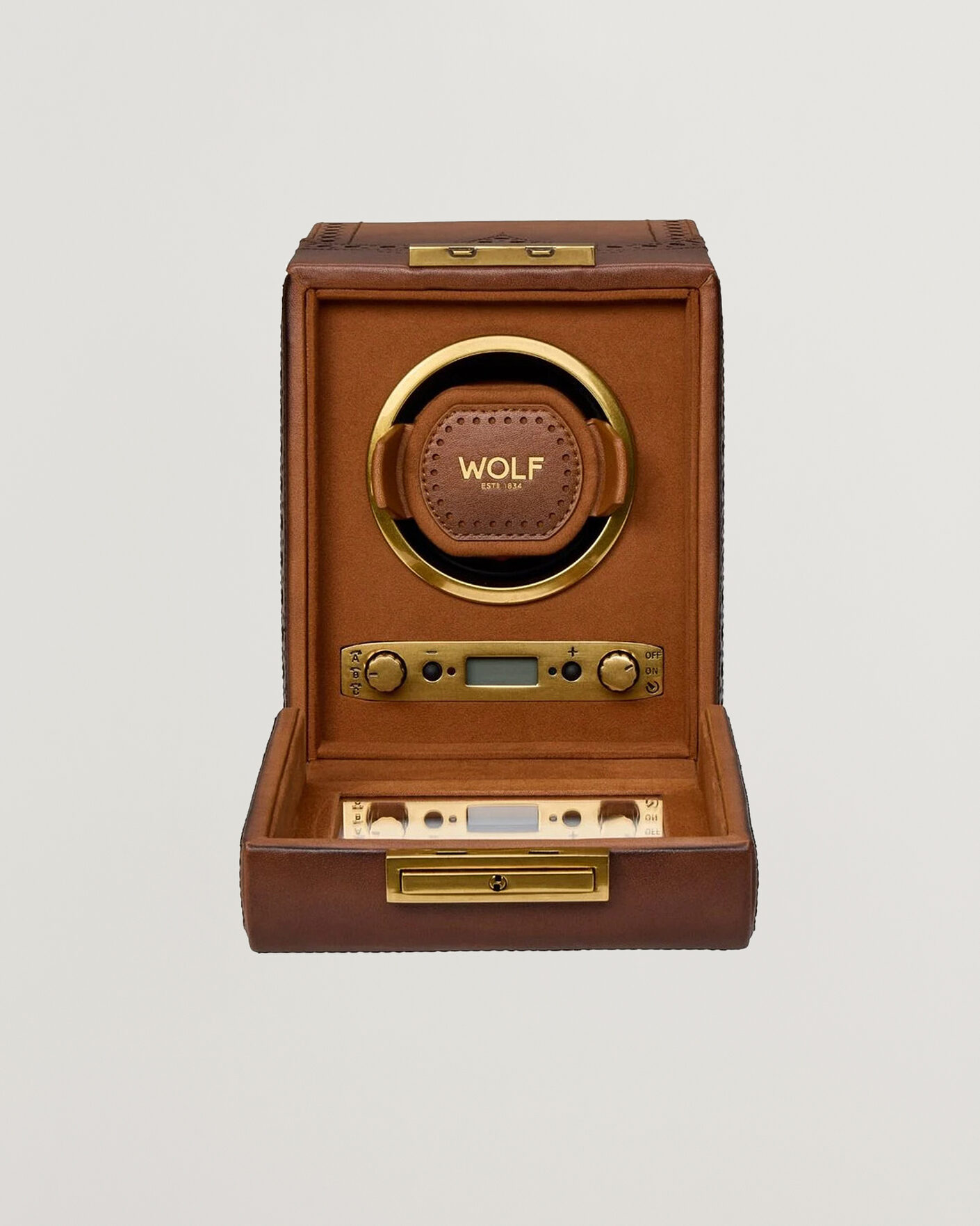 Homme | Boîtes montres et bijoux | WOLF | Brouge Single Watch Winder Burnished Brown