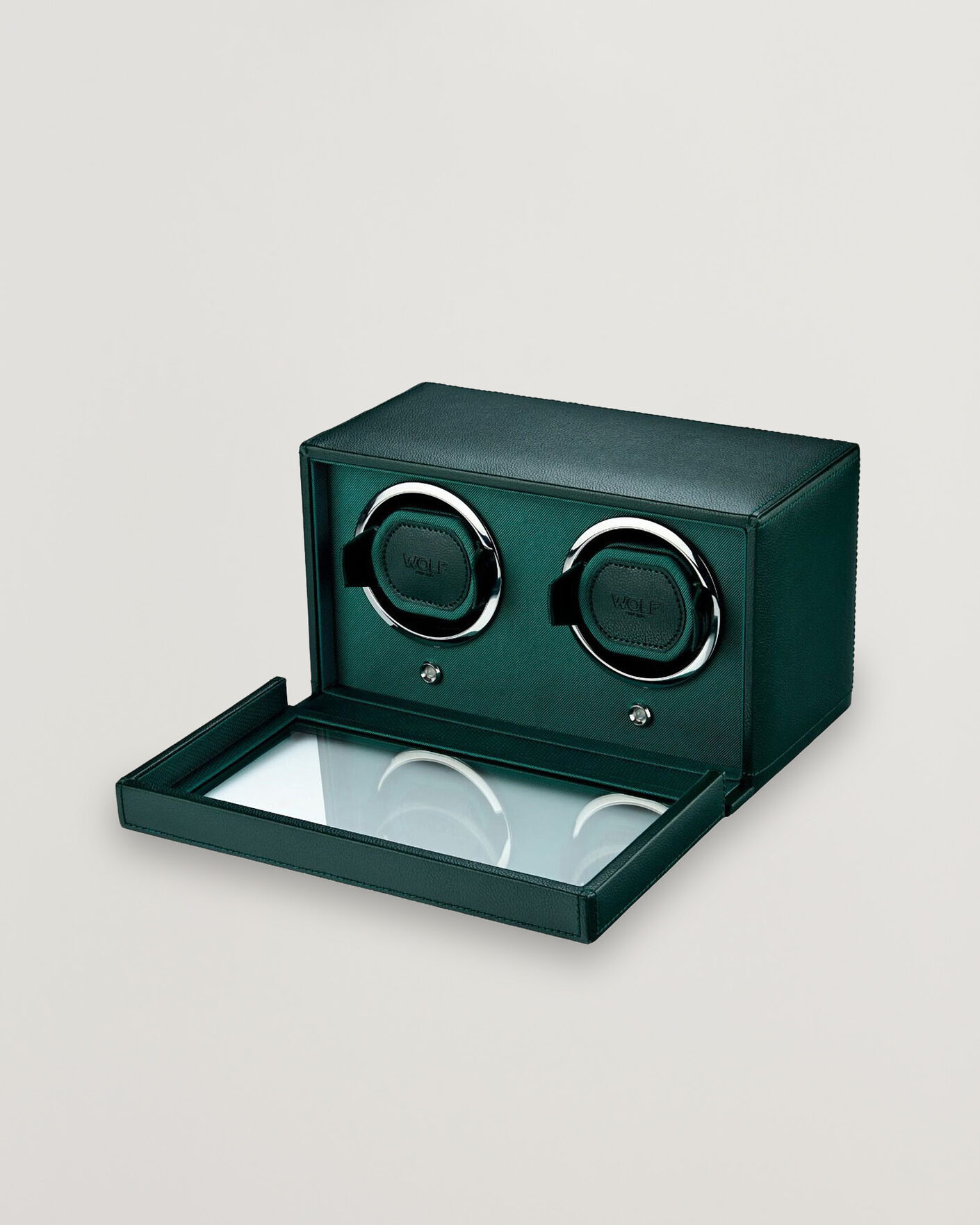 Homme | Boîtes montres et bijoux | WOLF | Cub Double Watch Winder With Cover Green