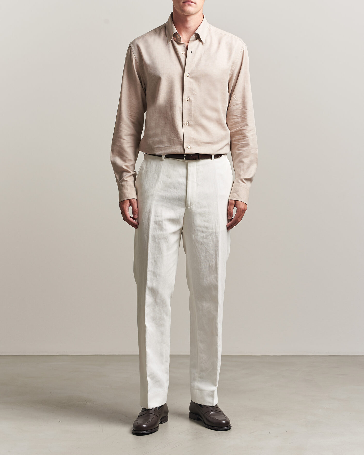Homme | Chemises | Brioni | Cotton/Cashmere Flannel Shirt Beige
