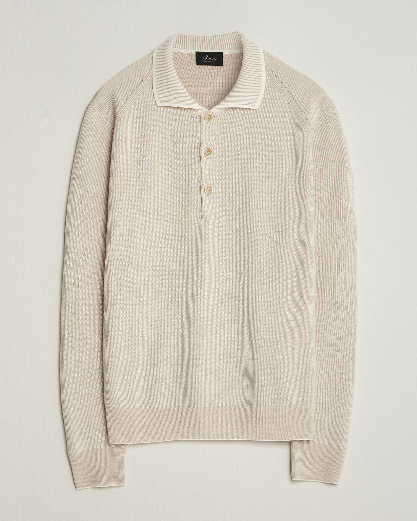 Homme | Pulls Et Tricots | Brioni | Cashmere Rib Knitted Polo Light Beige