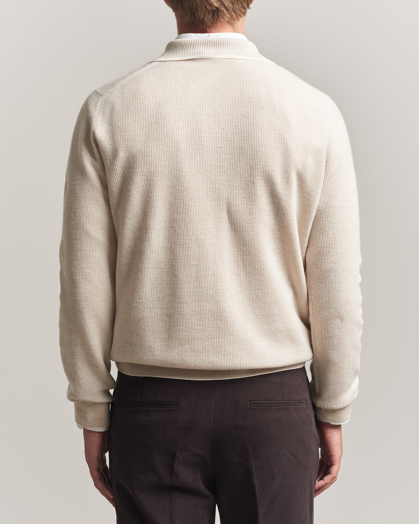 Homme | Pulls Et Tricots | Brioni | Cashmere Rib Knitted Polo Light Beige