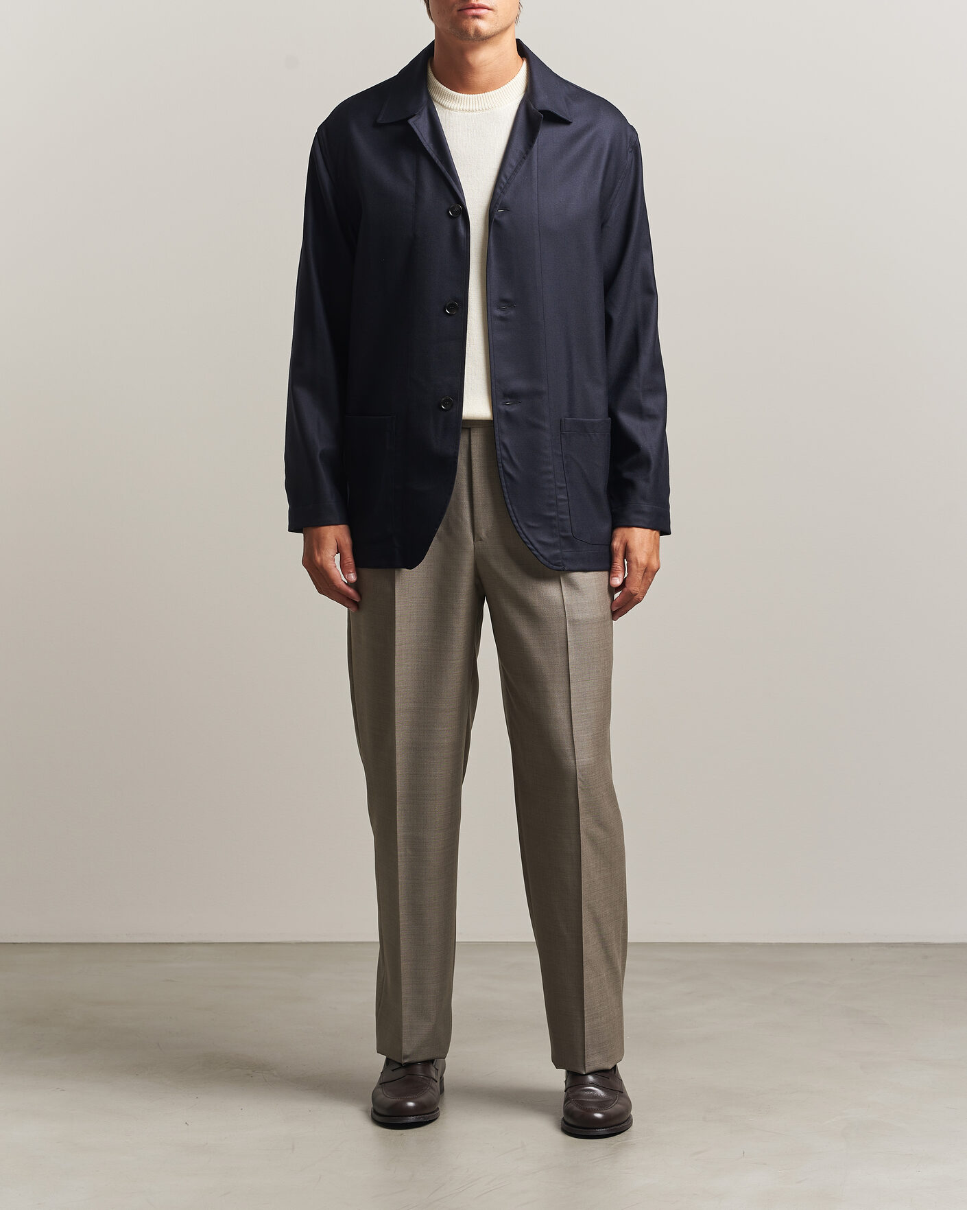 Homme | Pantalons | Brioni | Capri Wool Trousers Beige
