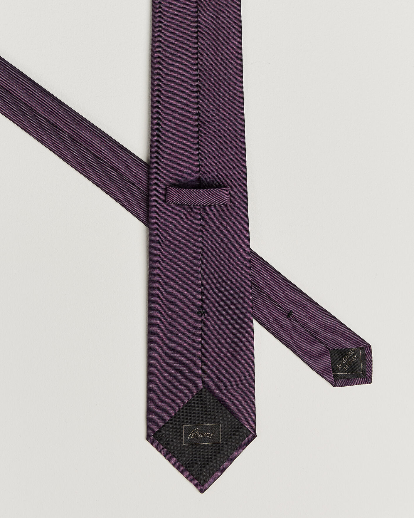 Homme | Cravates | Brioni | Embroidered Logo Silk Tie Burgundy