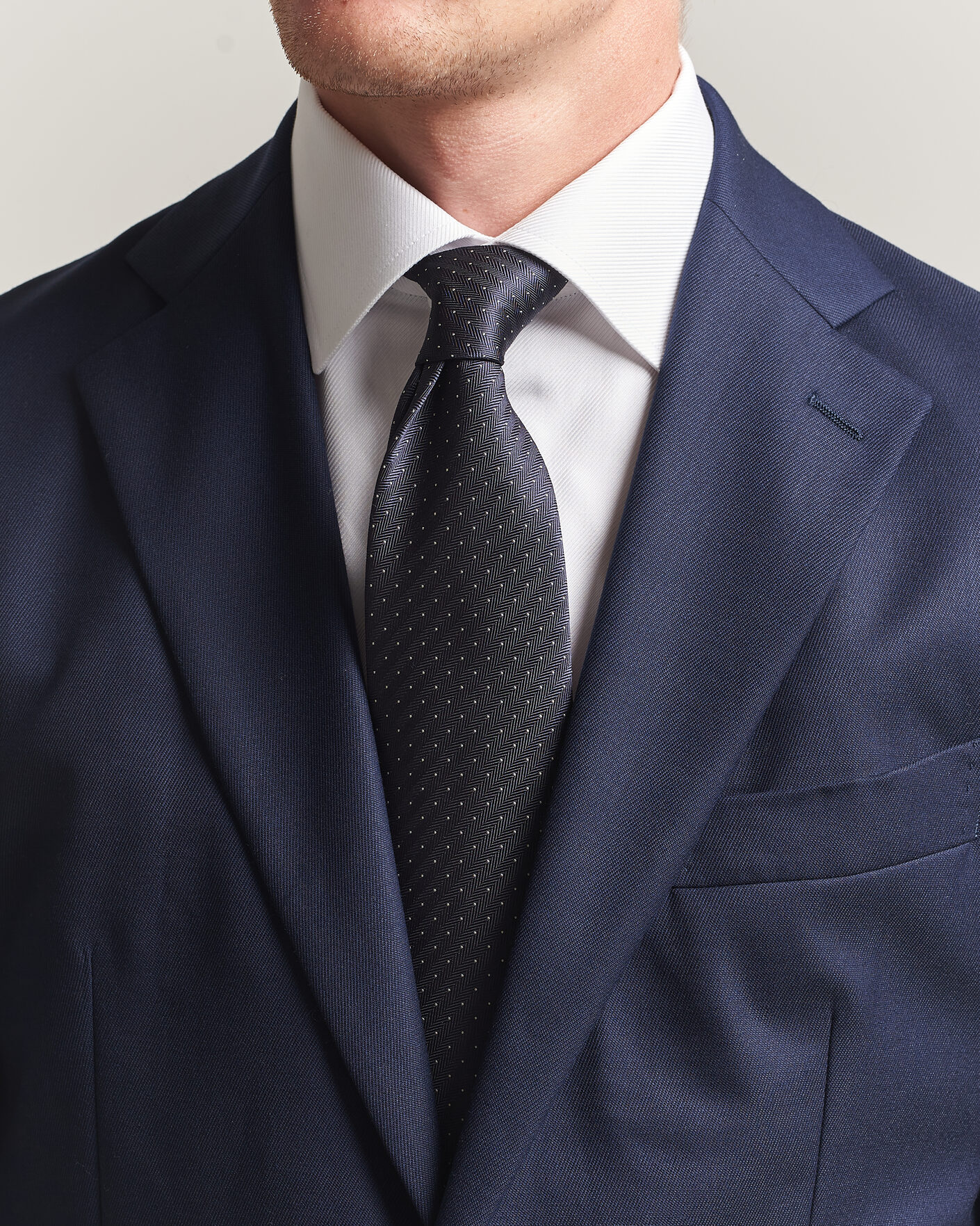 Homme | Cravates | Brioni | Jacquard Dot Silk Tie Navy