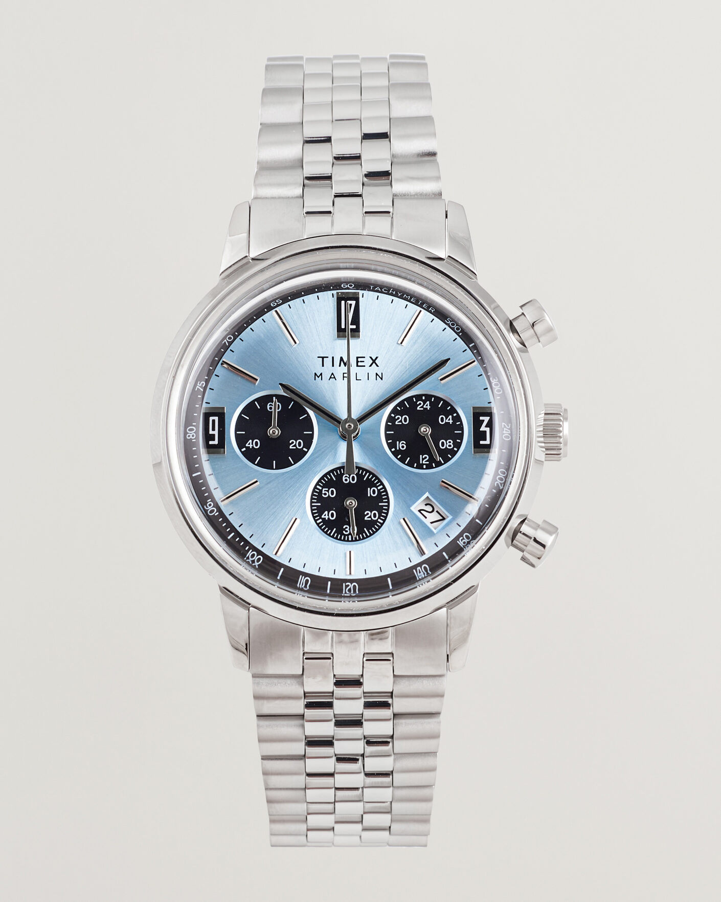 Homme | Timex Marlin Quartz Chronograph Steel 40mm Ice Blue Dial | Timex | Marlin Quartz Chronograph Steel 40mm Ice Blue Dial