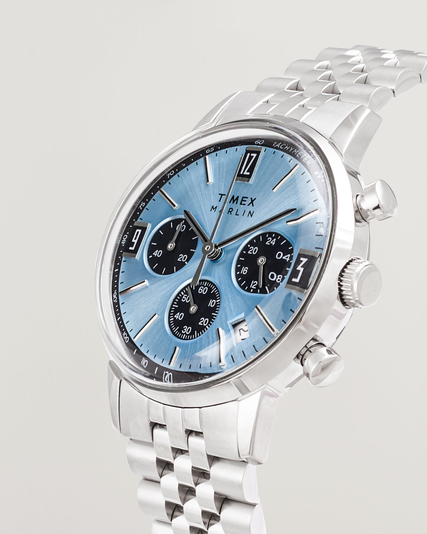 Homme | Timex Marlin Quartz Chronograph Steel 40mm Ice Blue Dial | Timex | Marlin Quartz Chronograph Steel 40mm Ice Blue Dial