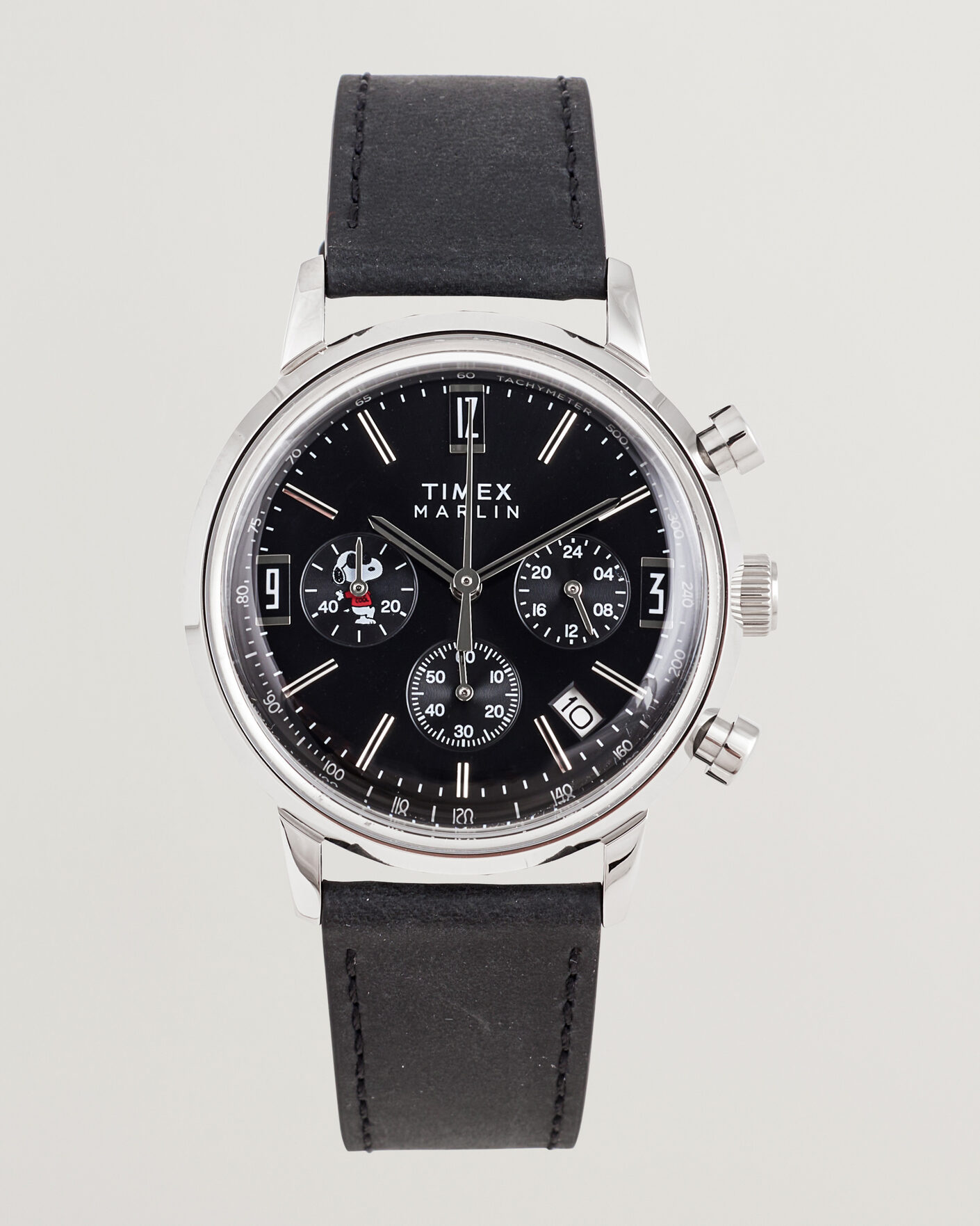 Homme | Timex Timex x Peanuts Chrono Cool Joe Leather 40mm Black Dial | Timex | x Peanuts Chrono Cool Joe Leather 40mm Black Dial