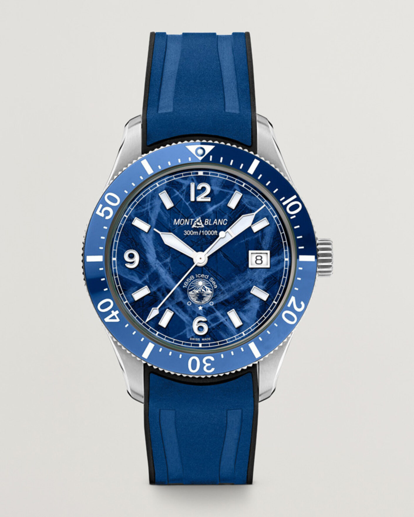 Homme | Montblanc Iced Sea Automatic Date Rubber Strap Blue | Montblanc | Iced Sea Automatic Date Rubber Strap Blue