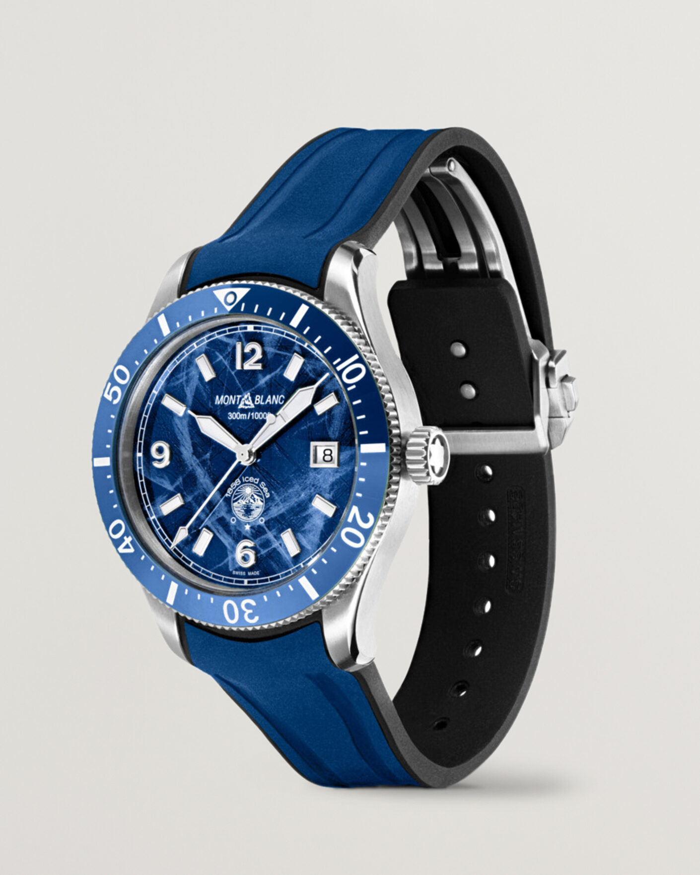 Homme | Montblanc Iced Sea Automatic Date Rubber Strap Blue | Montblanc | Iced Sea Automatic Date Rubber Strap Blue