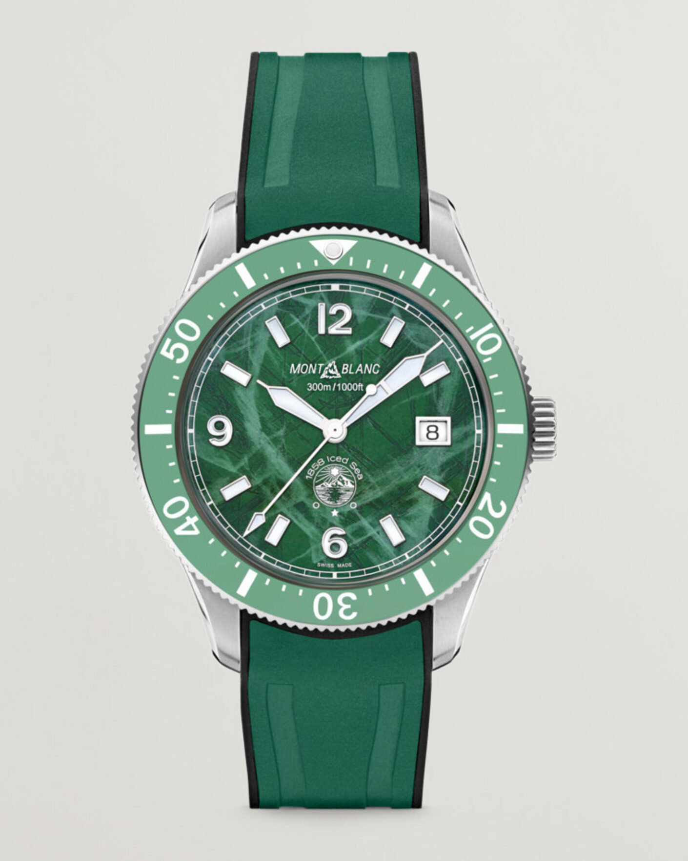 Homme | Montblanc Iced Sea Automatic Date Rubber Strap Green | Montblanc | Iced Sea Automatic Date Rubber Strap Green