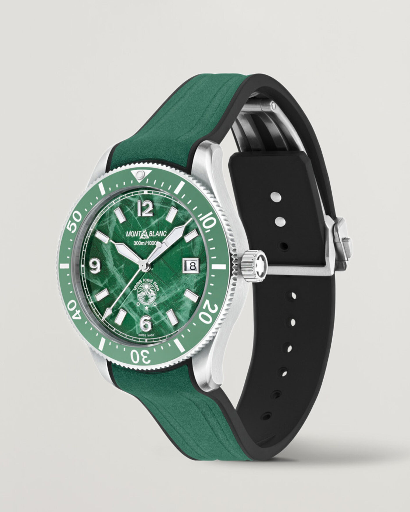 Homme | Montblanc Iced Sea Automatic Date Rubber Strap Green | Montblanc | Iced Sea Automatic Date Rubber Strap Green
