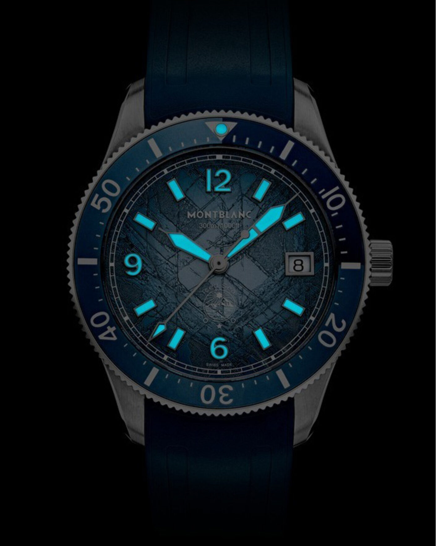 Homme | Montblanc Iced Sea Automatic Date 0 Oxygen Rubber Strap Light Blue | Montblanc | Iced Sea Automatic Date 0 Oxygen Rubber Strap Light Blue