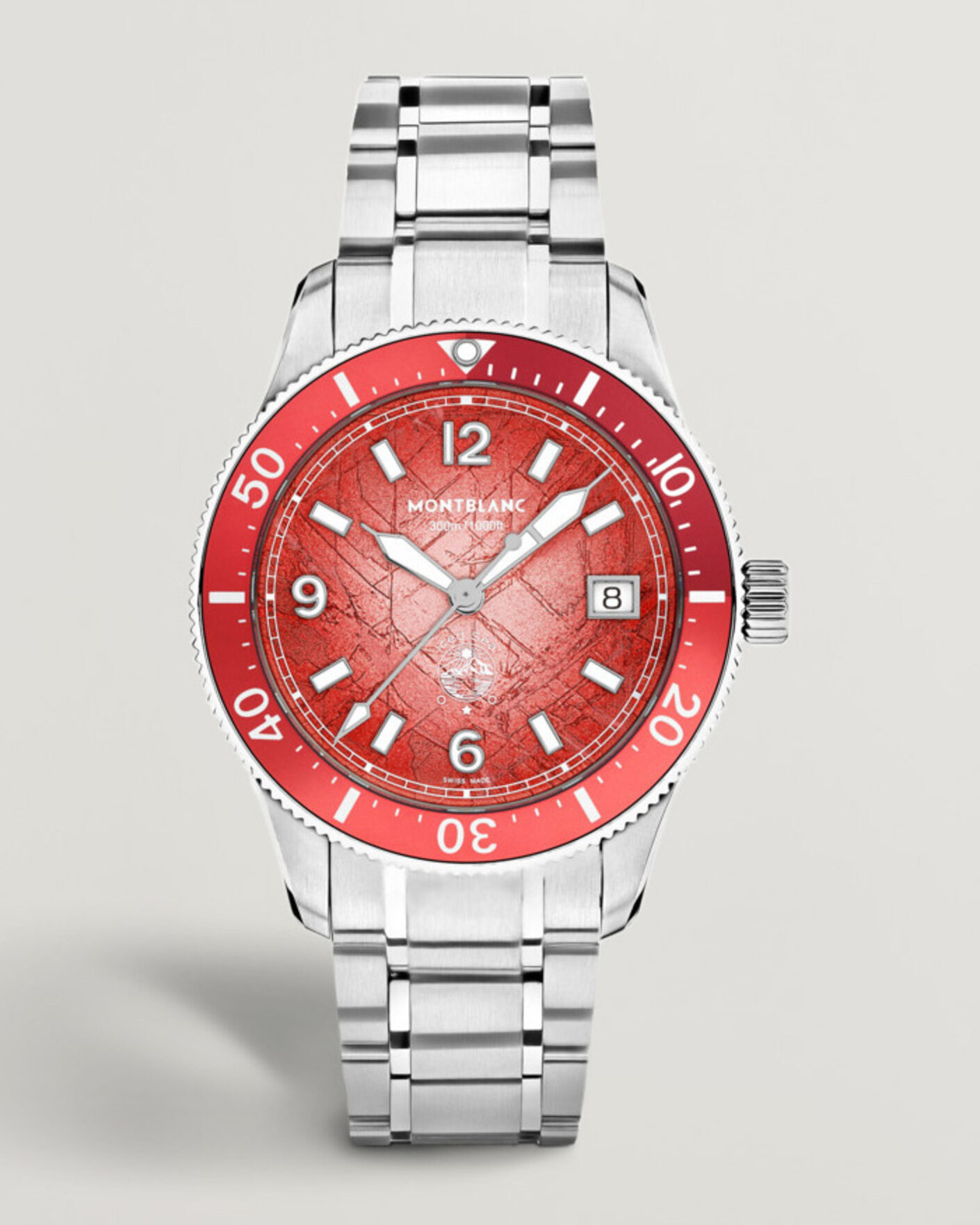 Homme | Bracelet En Acier Inoxydable | Montblanc | Iced Sea Automatic Date 0 Oxygen Limited Red