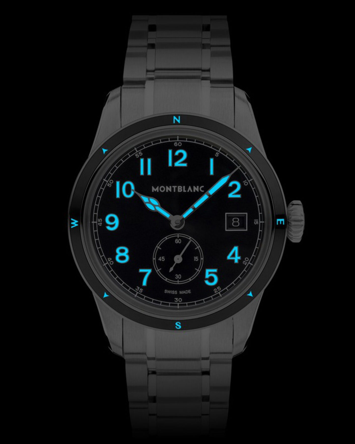 Homme | Bracelet En Acier Inoxydable | Montblanc | 1858 Small Second 0 Oxygen Black