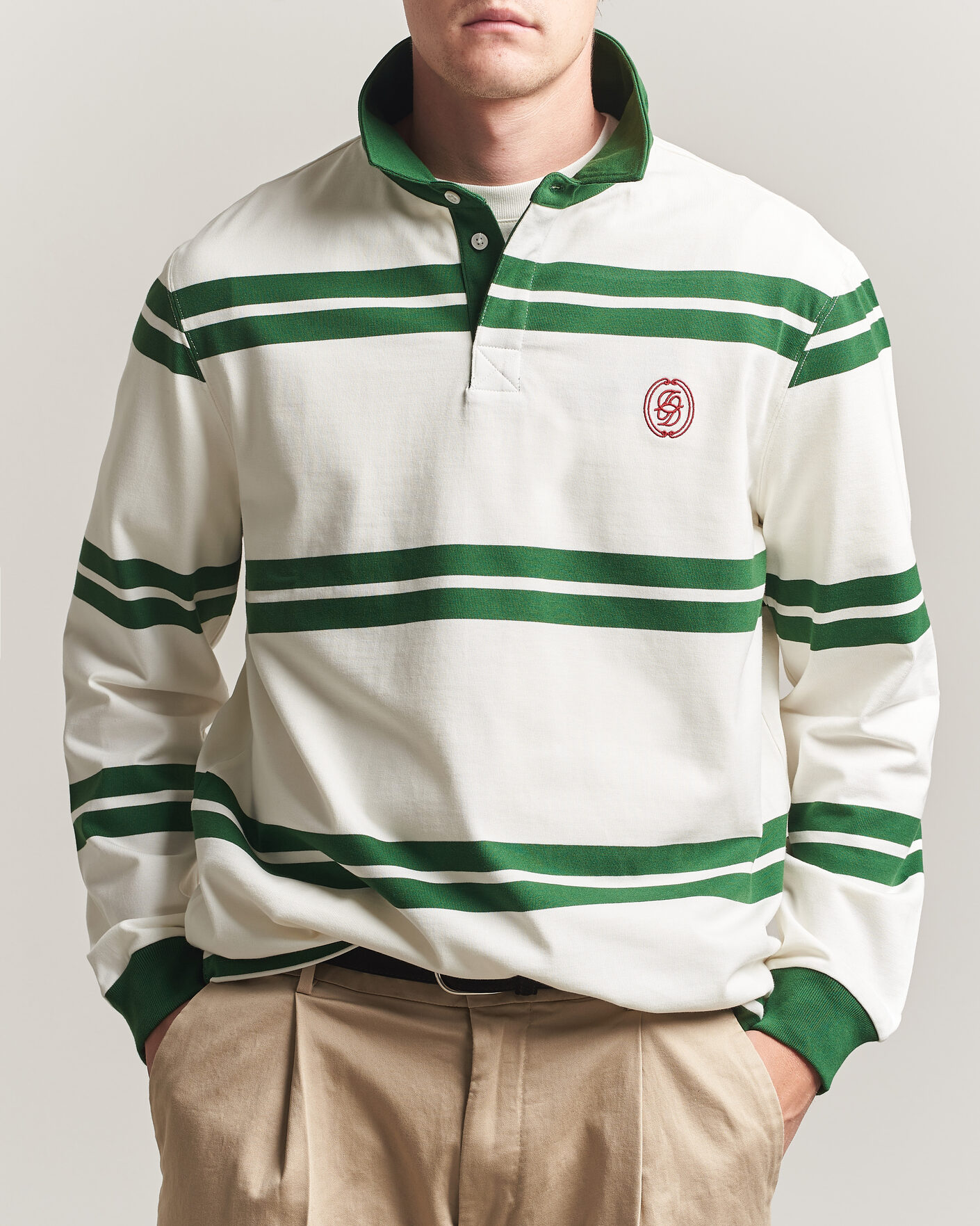 Homme | Pulls Et Tricots | Drôle de Monsieur | Ornament Striped Rugger Water Green