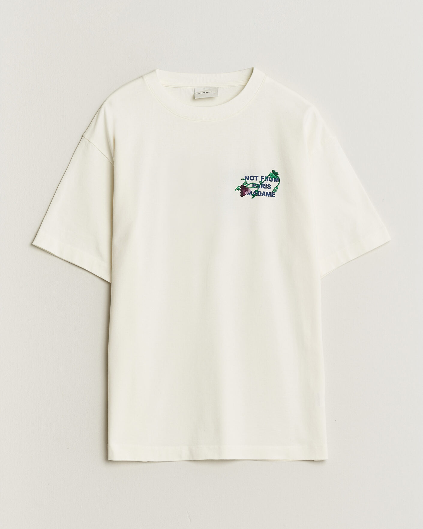 Homme | T-shirts | Drôle de Monsieur | Vine Embroidered Slogan T-Shirt Off White