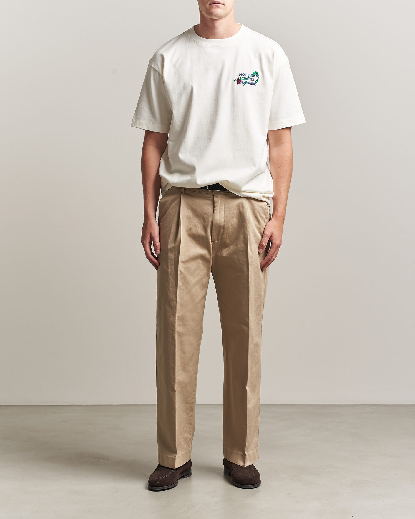 Homme | T-shirts | Drôle de Monsieur | Vine Embroidered Slogan T-Shirt Off White