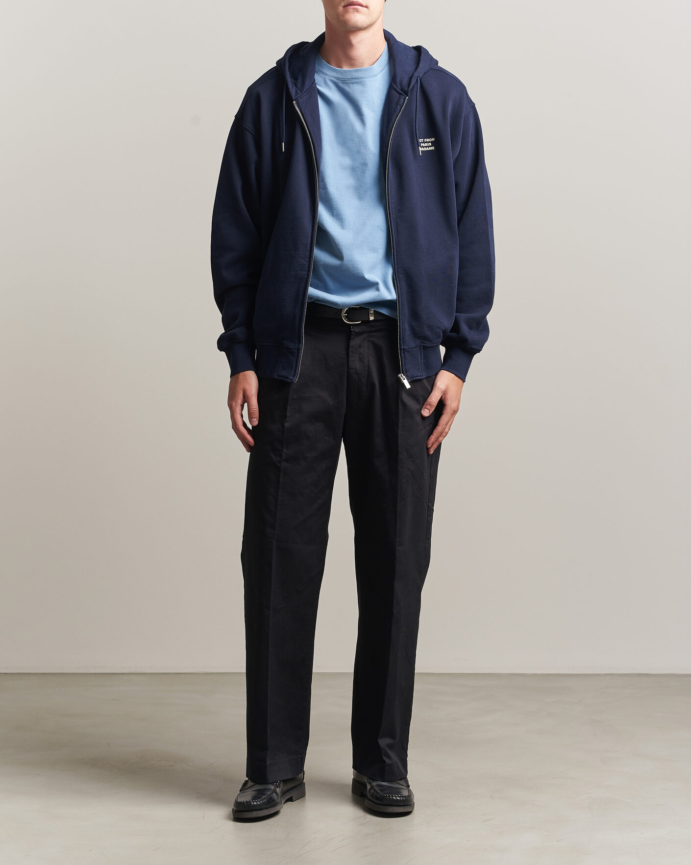 Homme | Pulls Et Tricots | Drôle de Monsieur | Slogan Full Zip Hoodie Navy