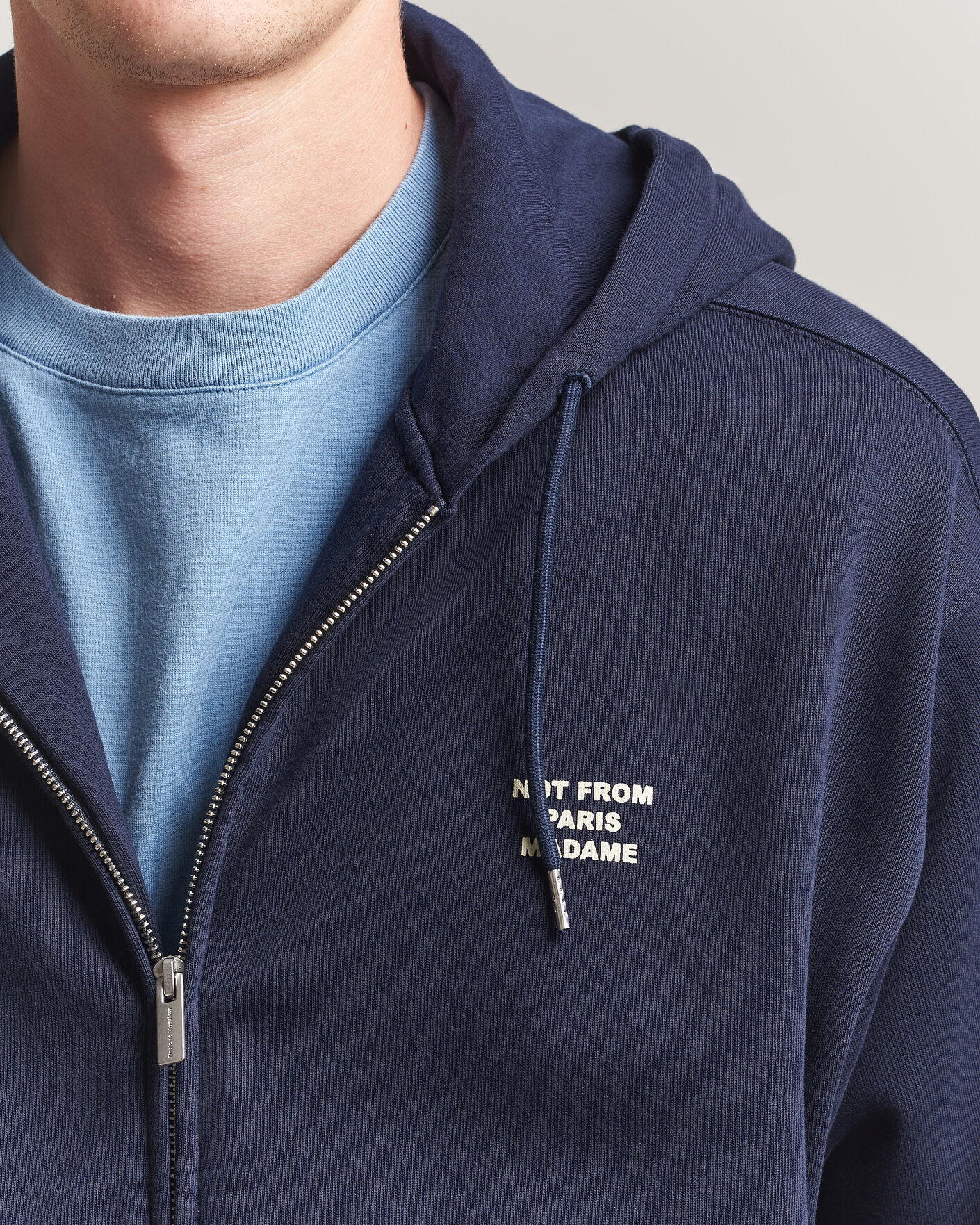Homme | Pulls Et Tricots | Drôle de Monsieur | Slogan Full Zip Hoodie Navy