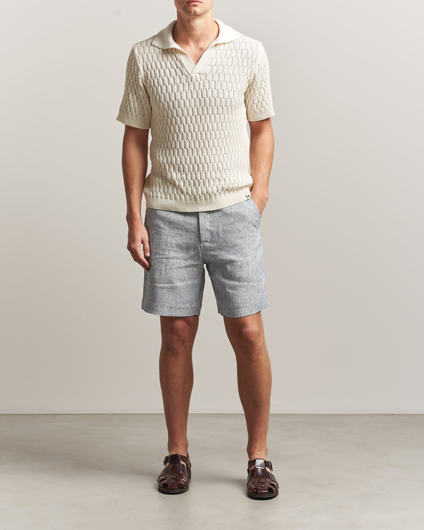 Homme | Shorts | Peregrine | Windsor Linen Shorts Navy Stripe