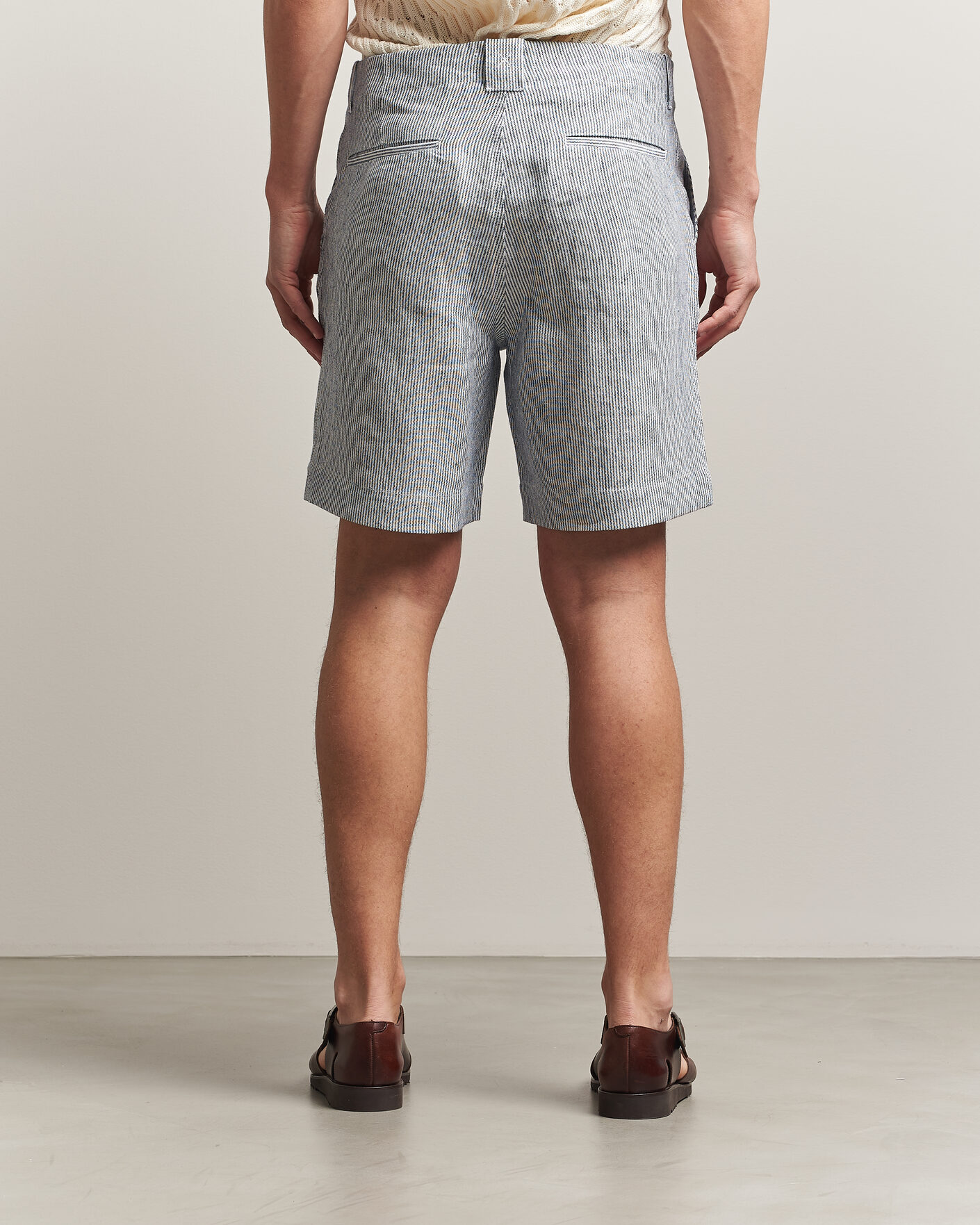 Homme | Shorts | Peregrine | Windsor Linen Shorts Navy Stripe