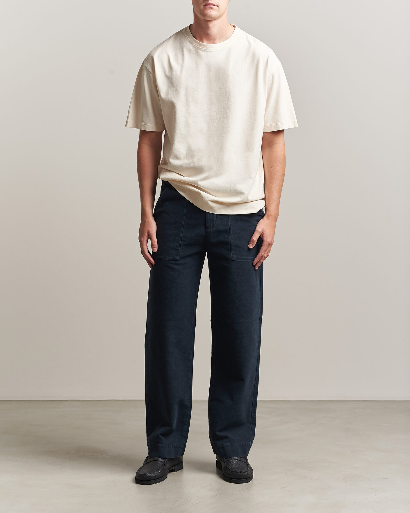 Homme | T-shirts | Massimo Alba | Nevis Brushed Cotton T-Shirt Soft White