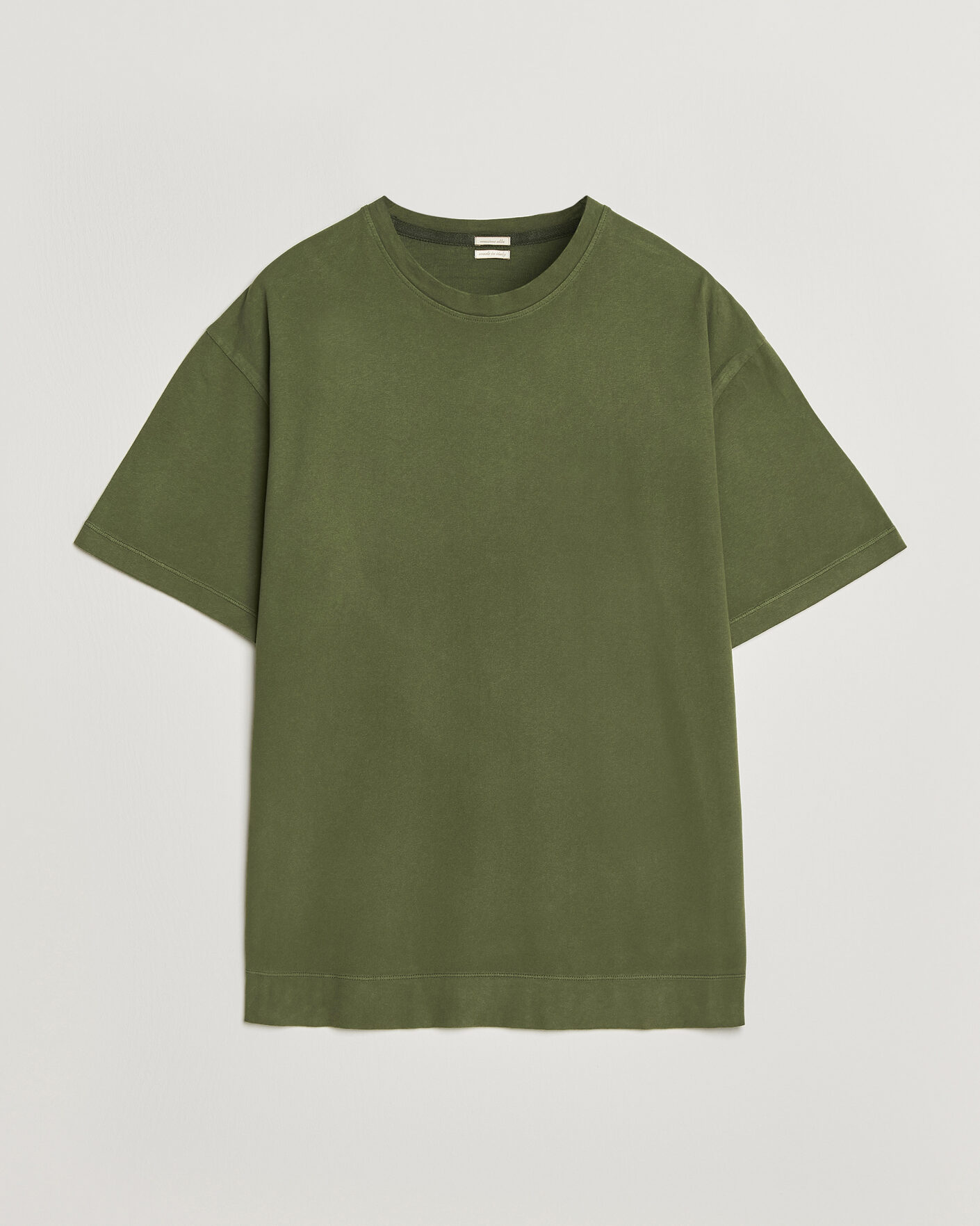 Homme | T-shirts | Massimo Alba | Nevis Brushed Cotton T-Shirt Moss Green