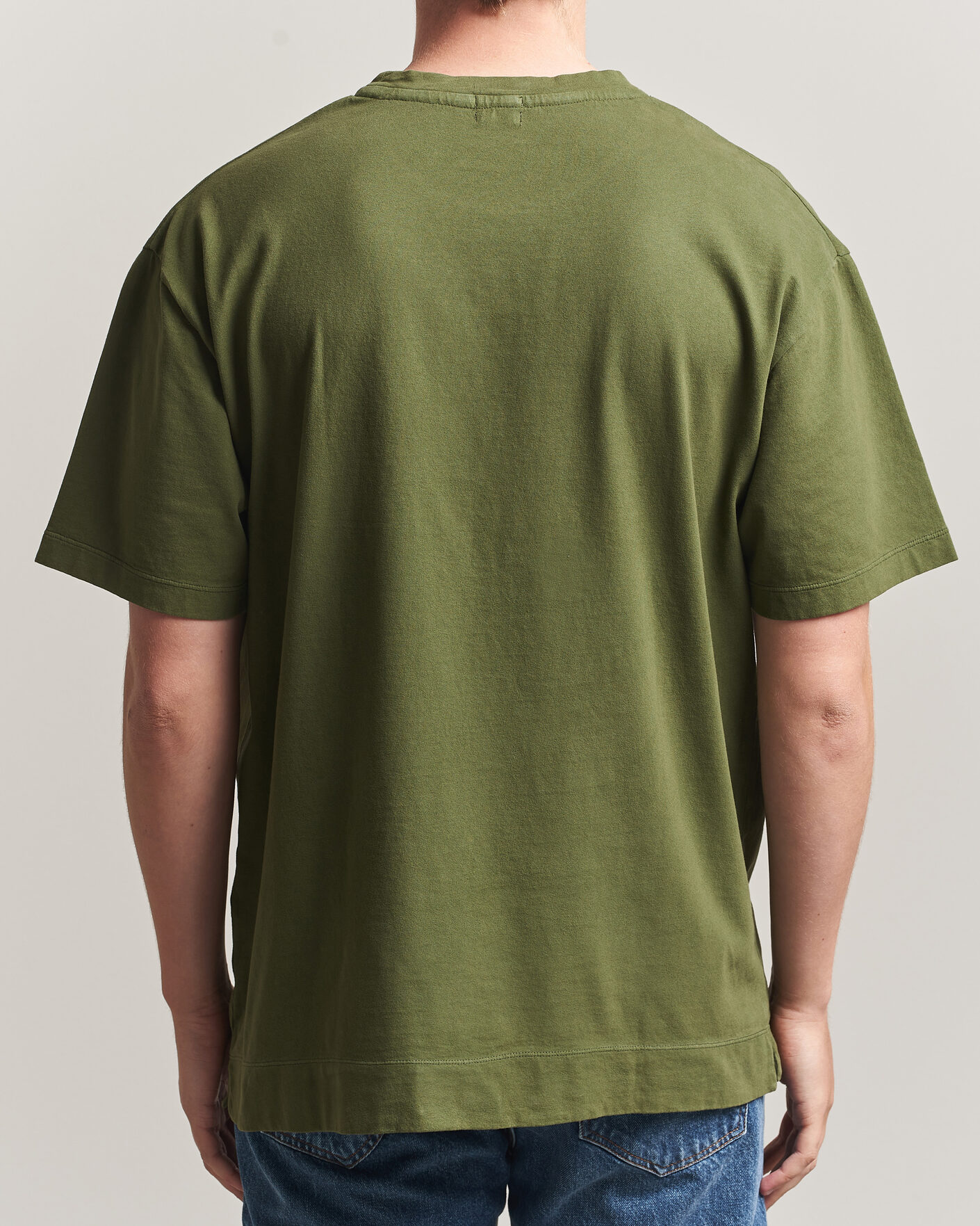 Homme | T-shirts | Massimo Alba | Nevis Brushed Cotton T-Shirt Moss Green