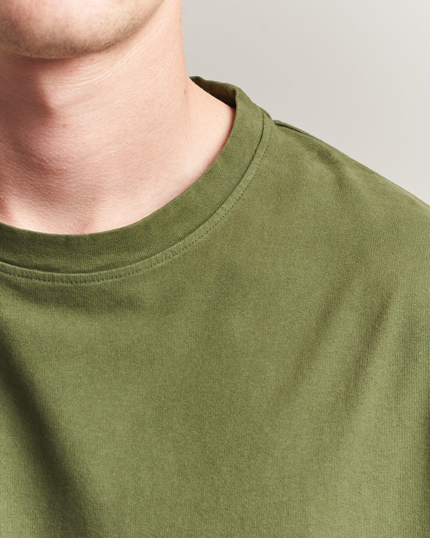 Homme | T-shirts | Massimo Alba | Nevis Brushed Cotton T-Shirt Moss Green