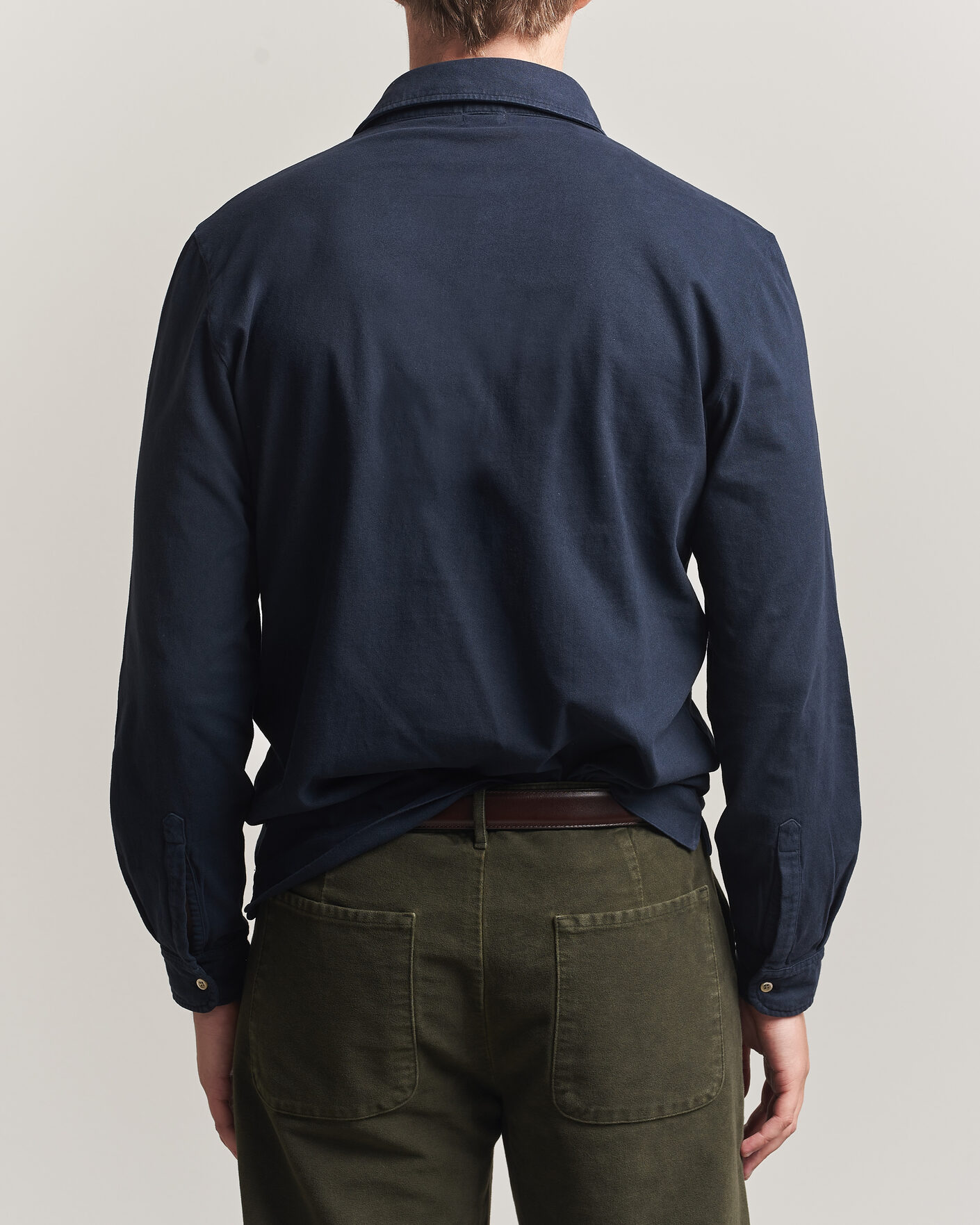 Homme | Polos | Massimo Alba | Raya Long Sleeve Polo Navy