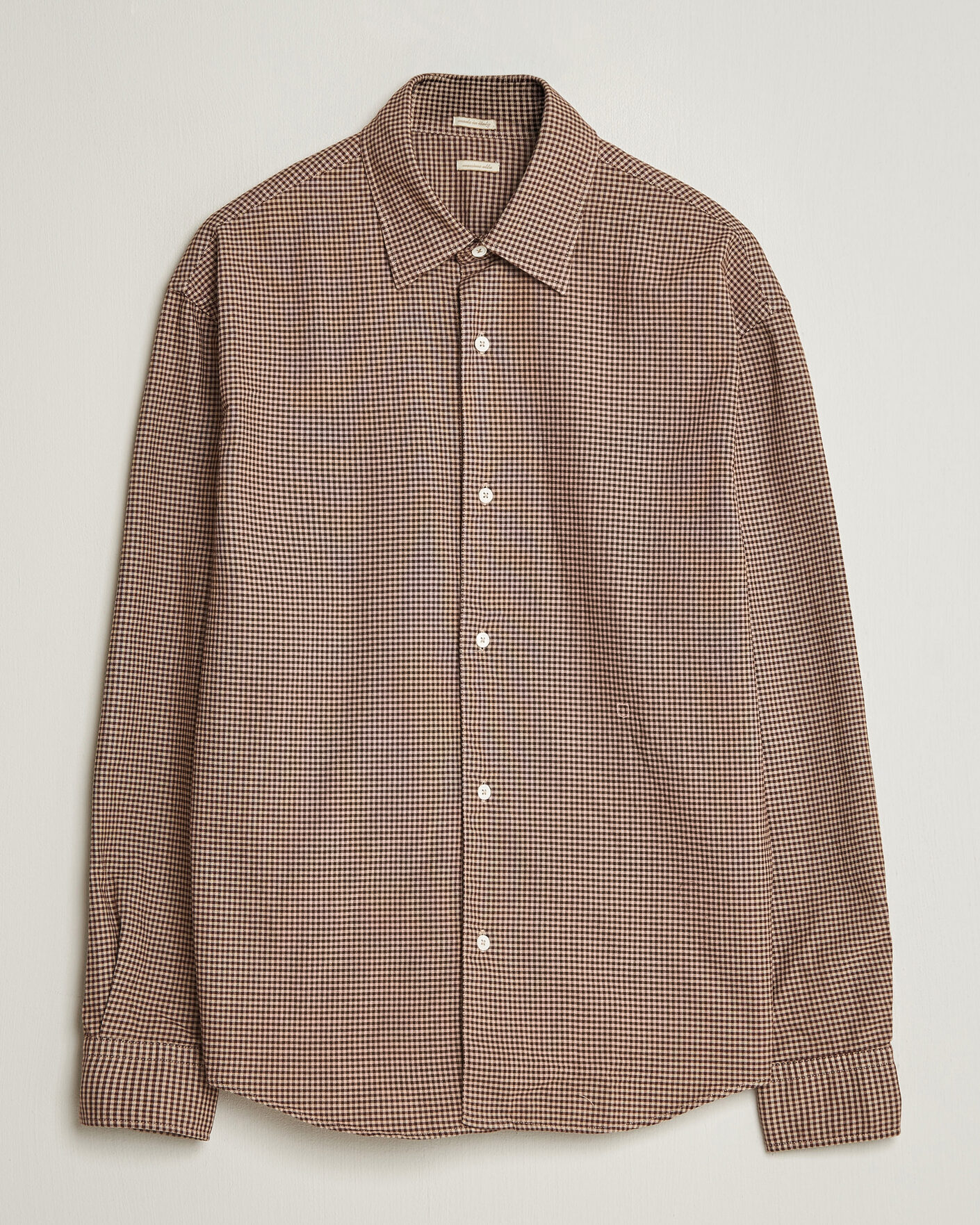 Homme | Chemises | Massimo Alba | Boxy Microcheck Shirt Fossil