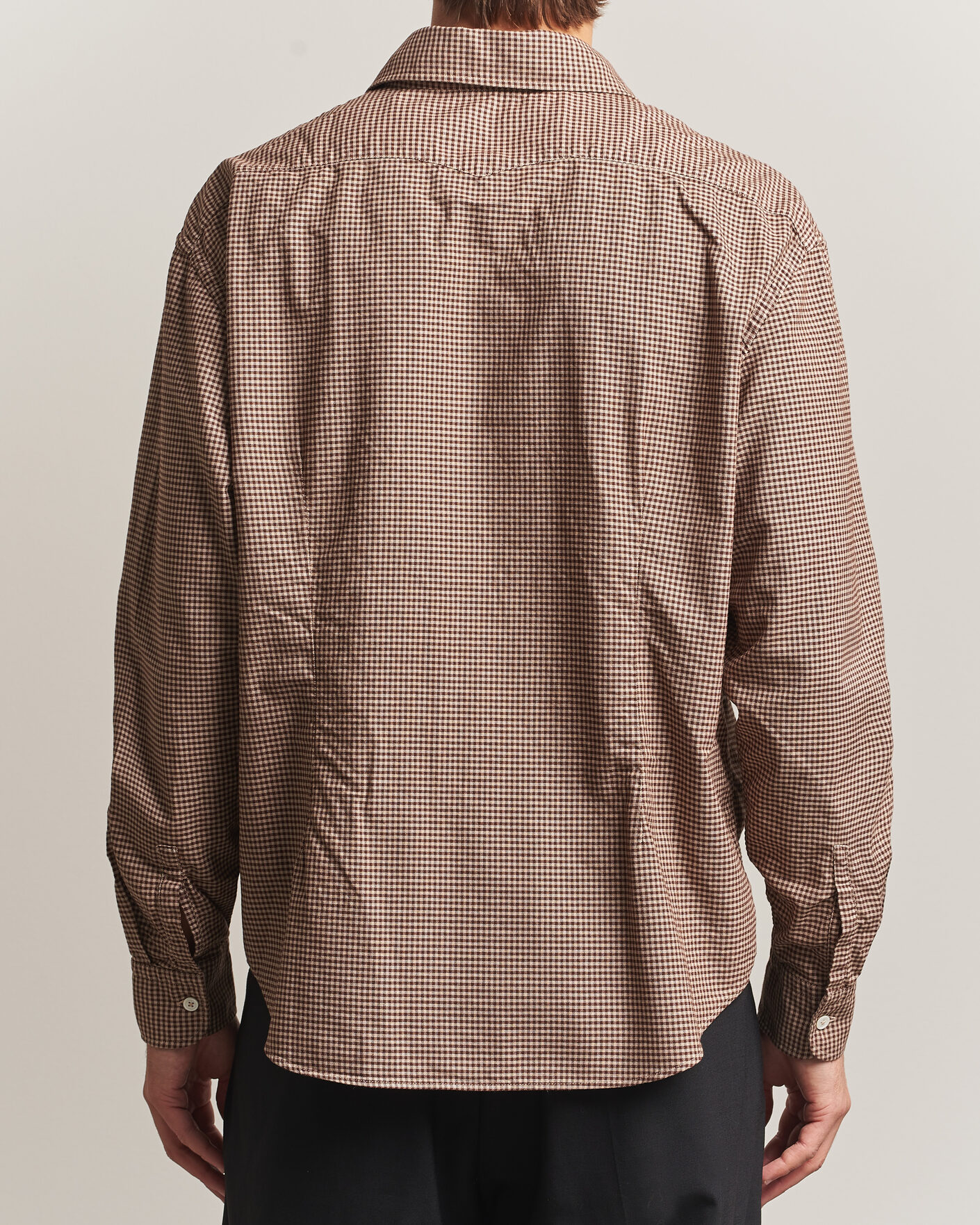 Homme | Chemises | Massimo Alba | Boxy Microcheck Shirt Fossil