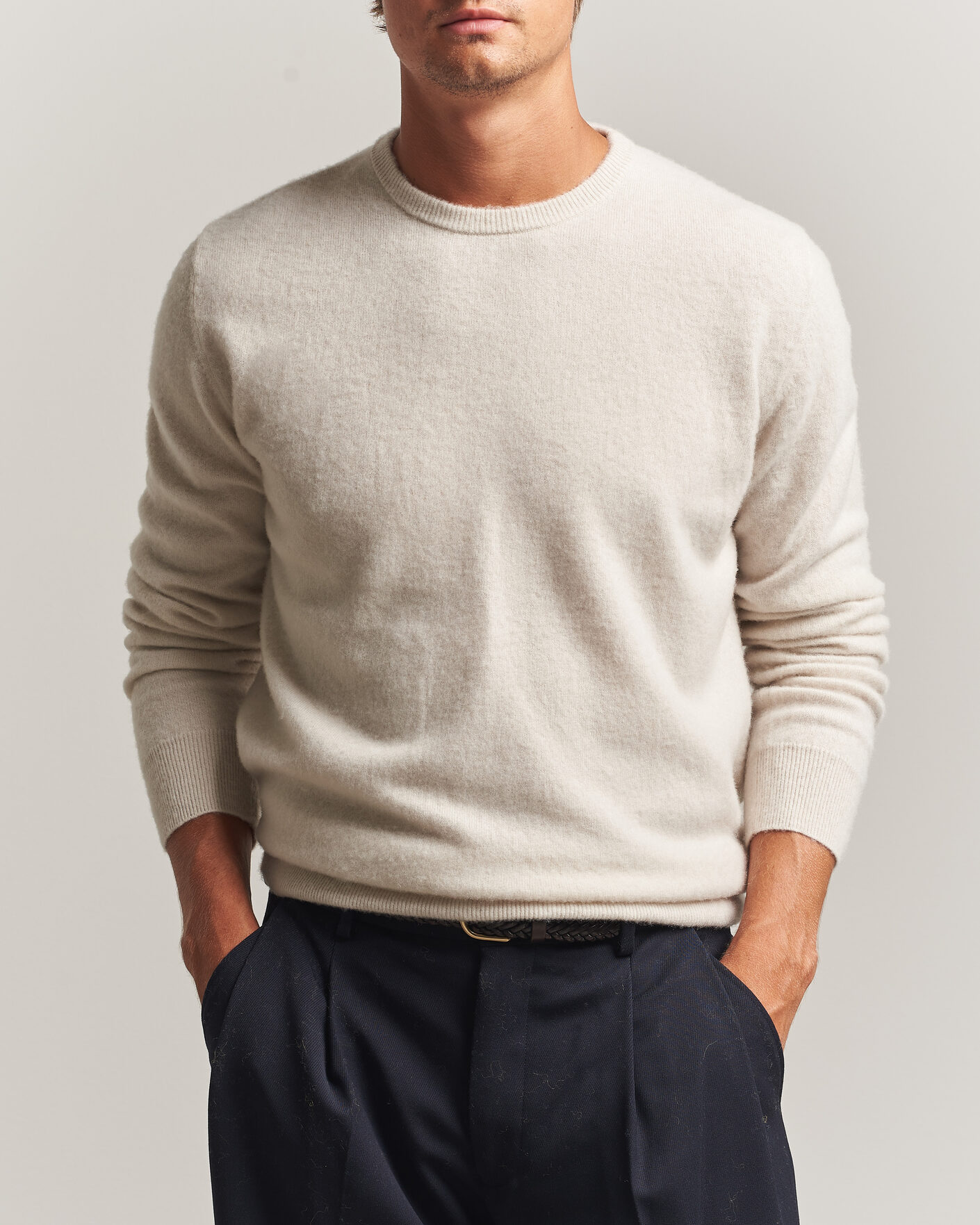 Homme | Pulls Et Tricots | Massimo Alba | Kane Brushed Cashmere Sweater Magnolia