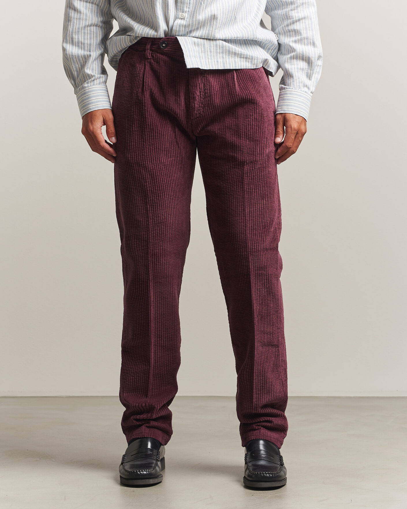 Homme | Pantalons | Massimo Alba | Ionio Pleated Corduroy Pants Rose Brown