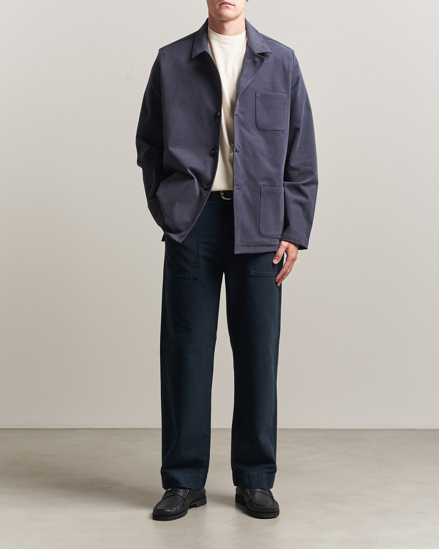 Homme | Manteaux Et Vestes | Massimo Alba | Florida Brushed Cotton Jacket Navy