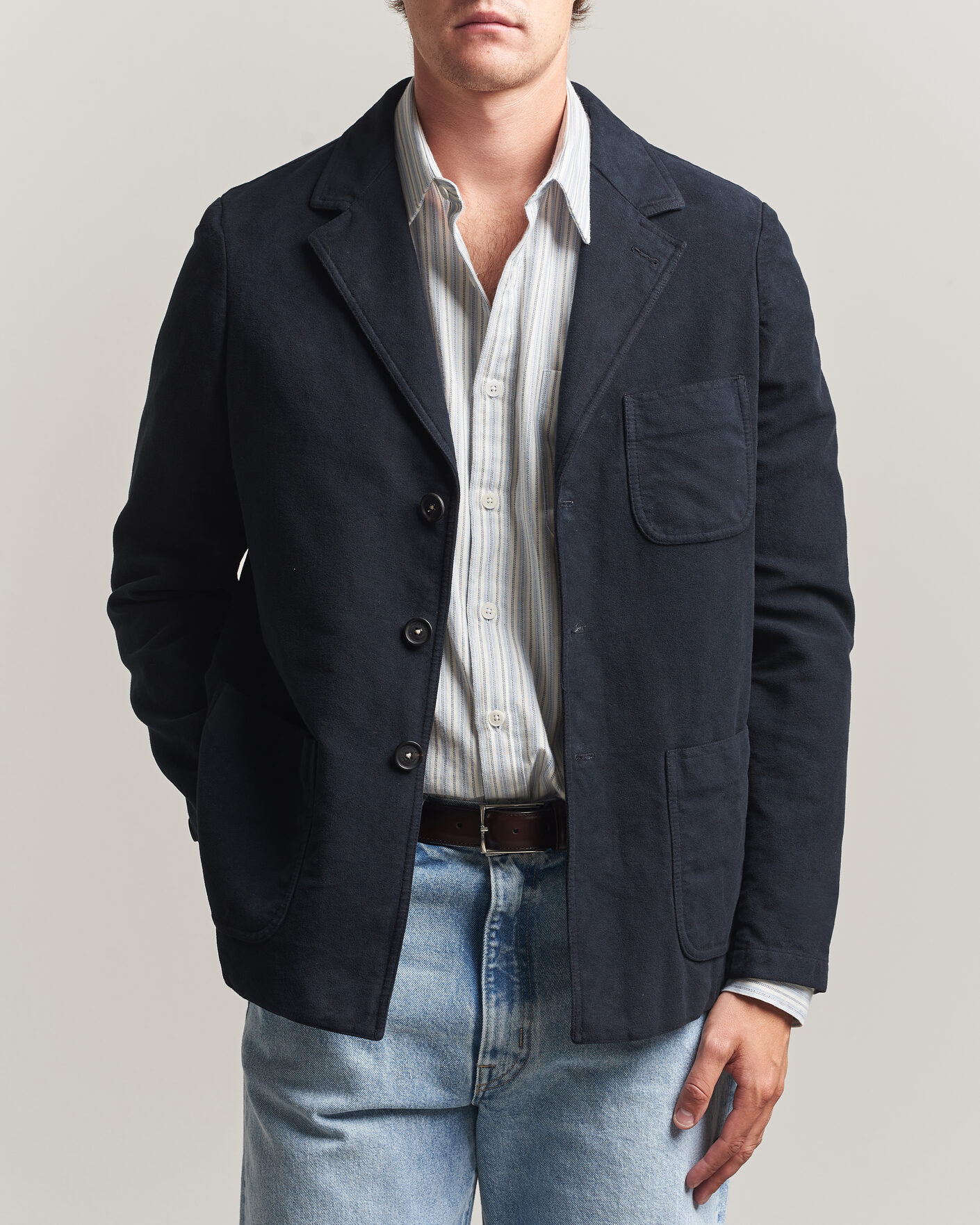 Homme | Blazers | Massimo Alba | Baglietto Moleskine Jacket Navy