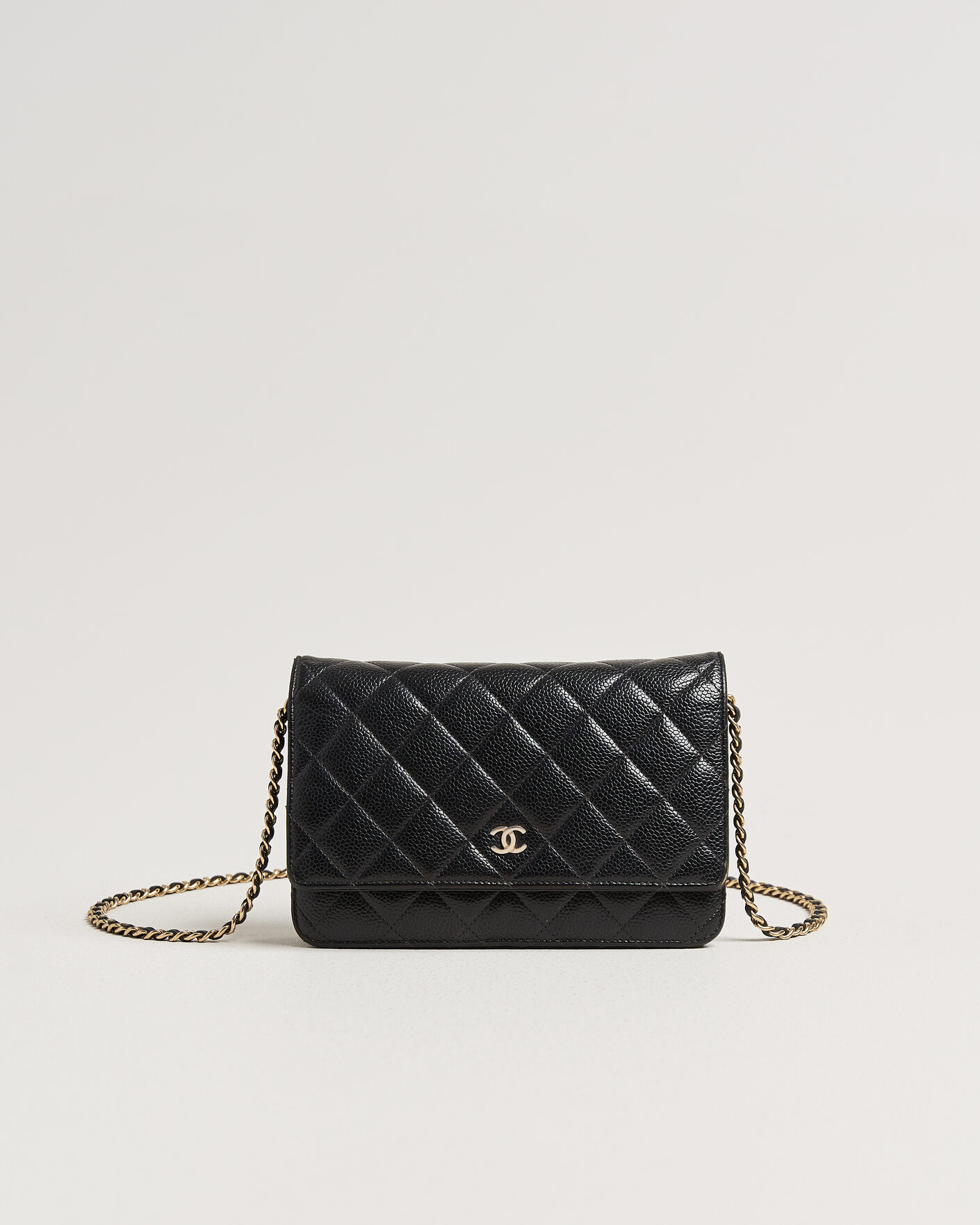Homme | Pre-Owned & Vintage Bags | Chanel Pre-Owned | Wallet On Chain Caviar Leather Black