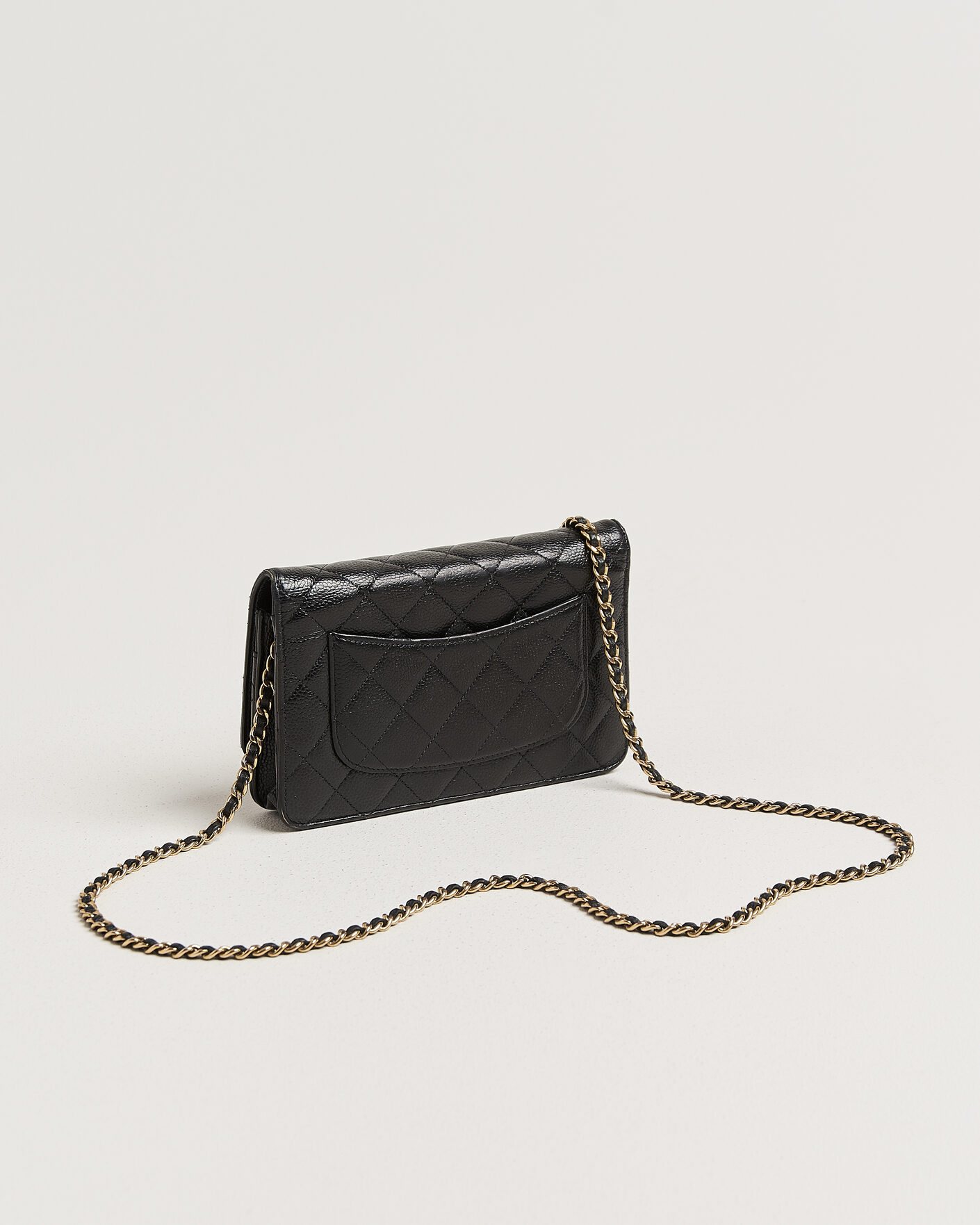 Homme | Pre-Owned & Vintage Bags | Chanel Pre-Owned | Wallet On Chain Caviar Leather Black