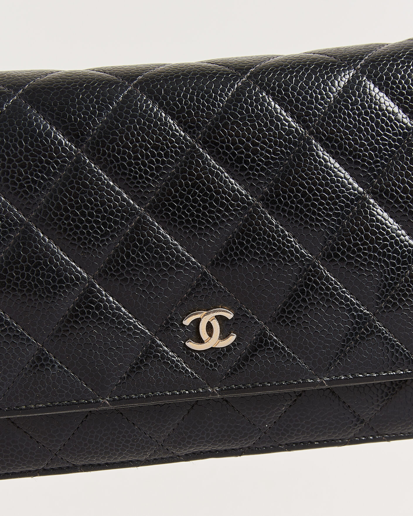 Homme | Pre-Owned & Vintage Bags | Chanel Pre-Owned | Wallet On Chain Caviar Leather Black