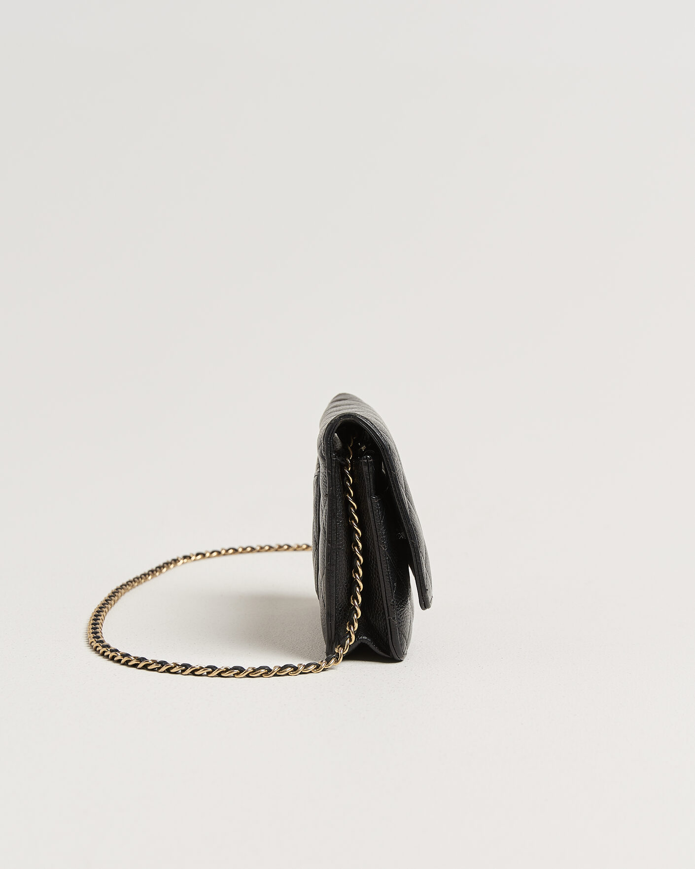Homme | Pre-Owned & Vintage Bags | Chanel Pre-Owned | Wallet On Chain Caviar Leather Black