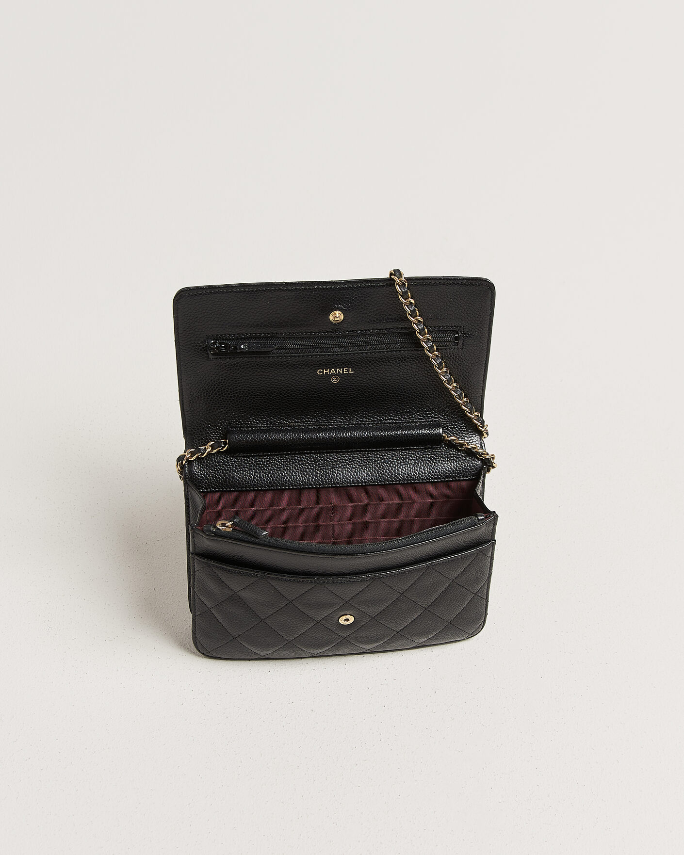 Homme | Pre-Owned & Vintage Bags | Chanel Pre-Owned | Wallet On Chain Caviar Leather Black