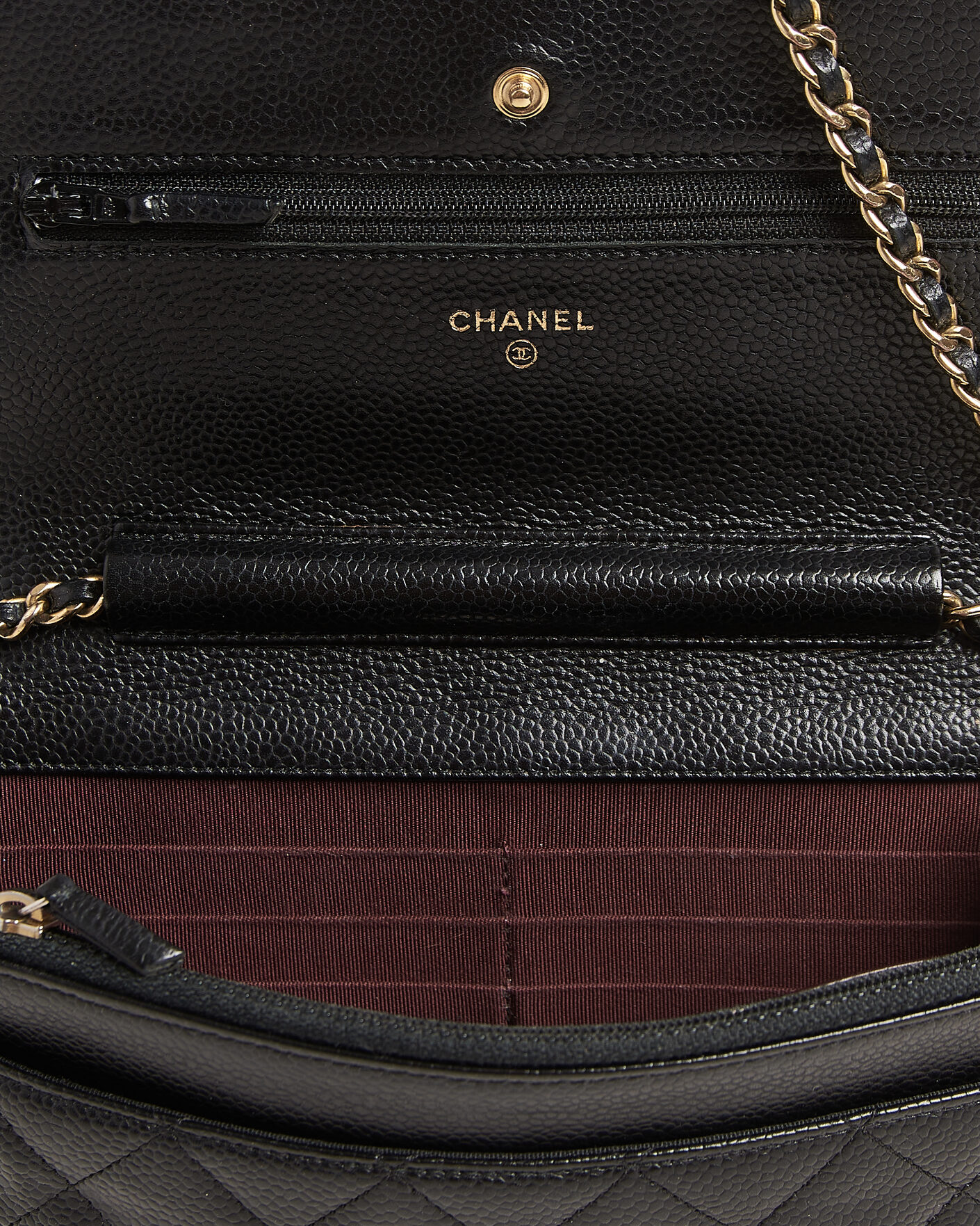 Homme | Pre-Owned & Vintage Bags | Chanel Pre-Owned | Wallet On Chain Caviar Leather Black