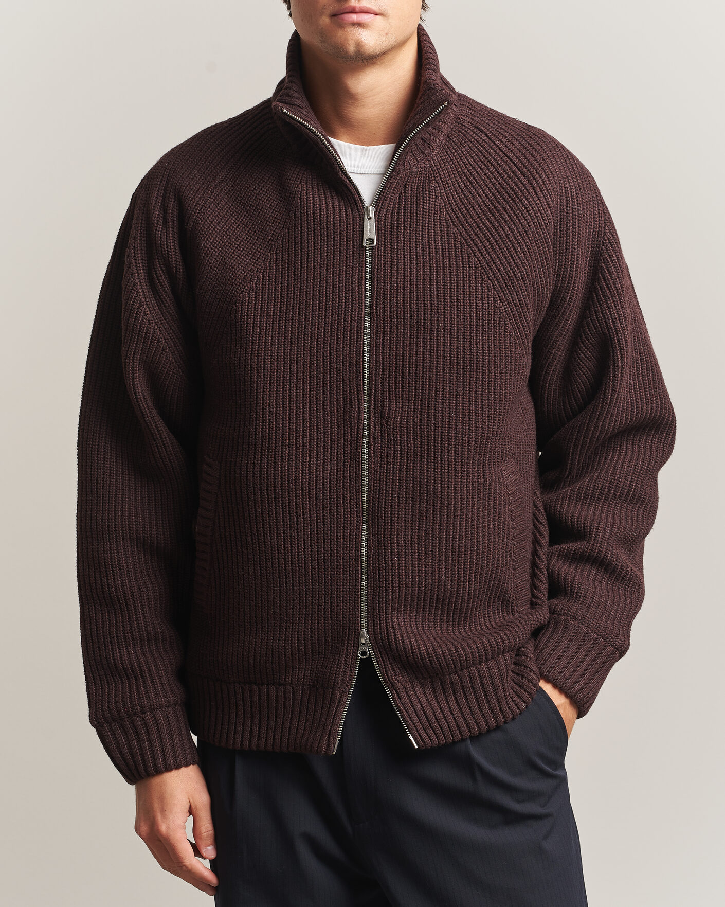 Homme | Pulls Et Tricots | Carhartt WIP | Bandley Padded Wool Mix Full Zip Palisander Brown