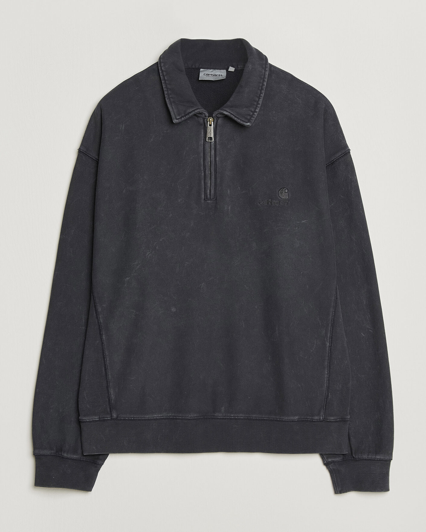 Homme | Pulls Et Tricots | Carhartt WIP | Lambert Washed Polo Sweatshirt Black Moon Wash