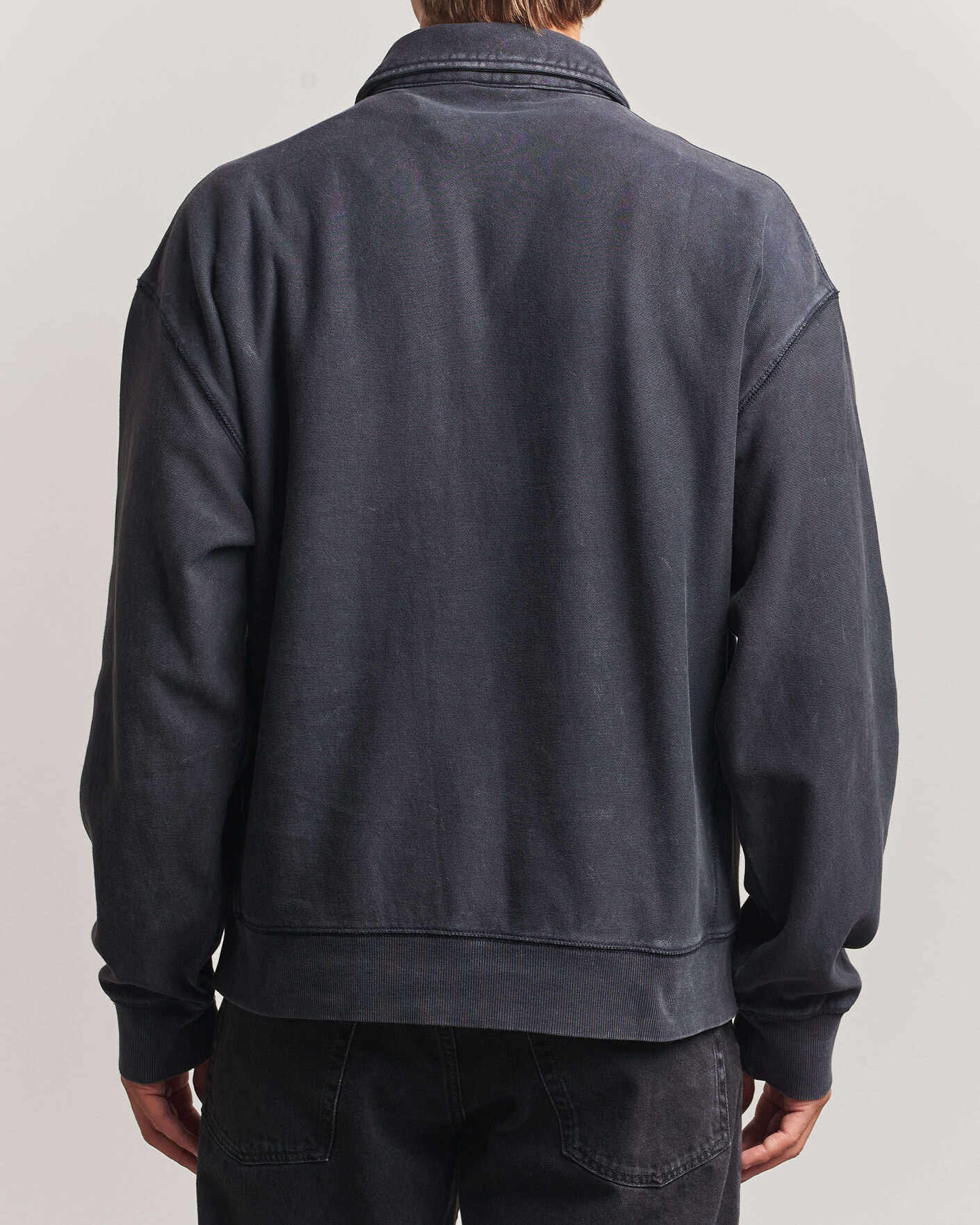 Homme | Pulls Et Tricots | Carhartt WIP | Lambert Washed Polo Sweatshirt Black Moon Wash