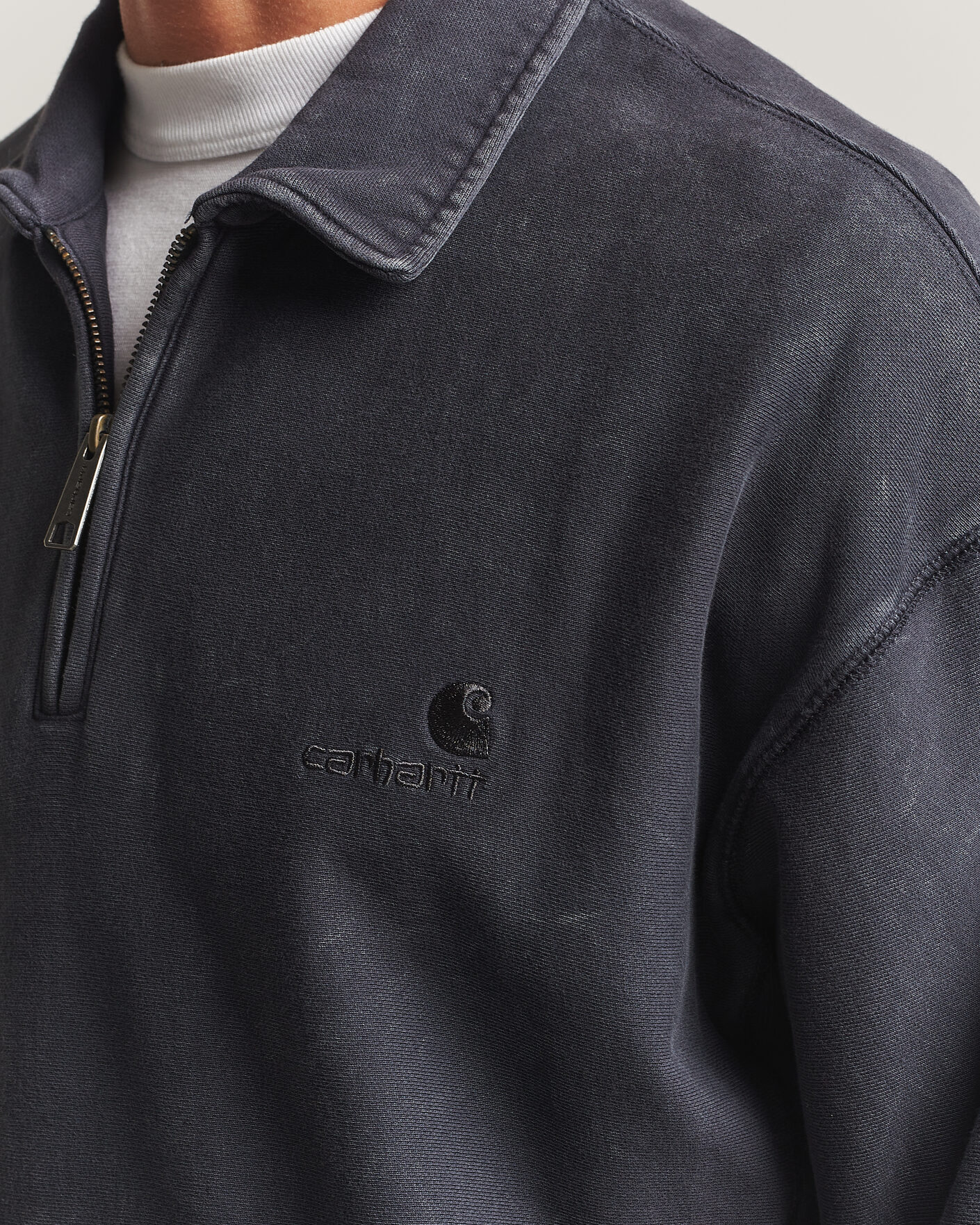 Homme | Pulls Et Tricots | Carhartt WIP | Lambert Washed Polo Sweatshirt Black Moon Wash