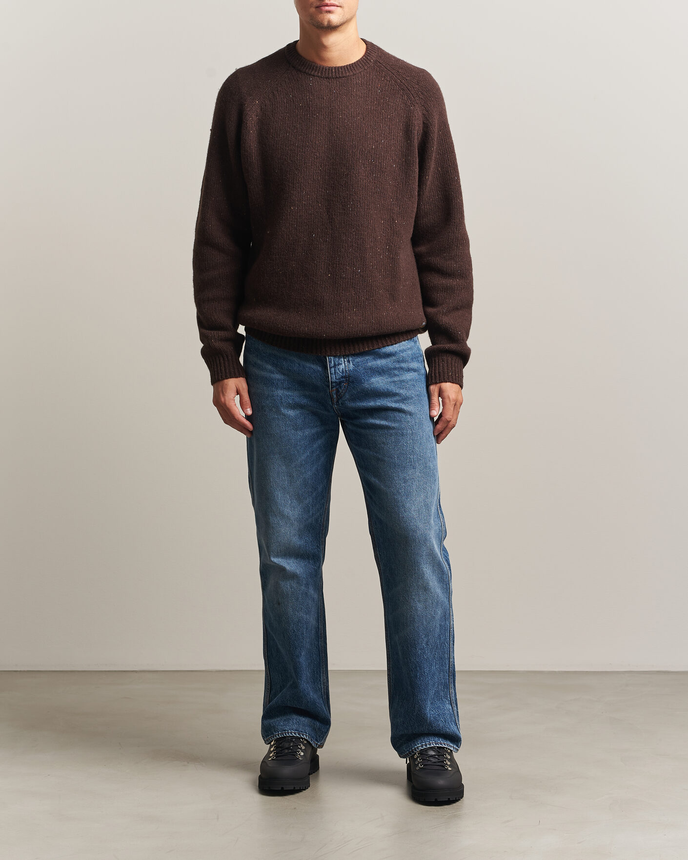 Homme | Pulls Et Tricots | Carhartt WIP | Anglistic Wool/Cotton Sweater Tobacco