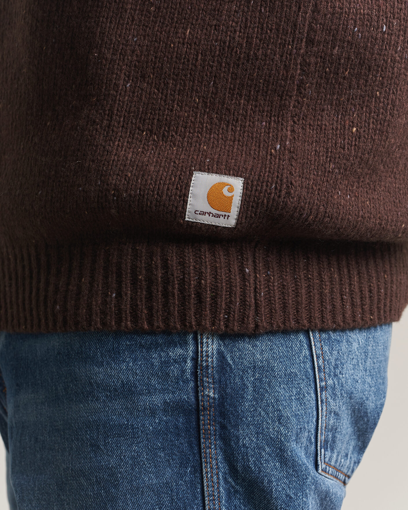 Homme | Pulls Et Tricots | Carhartt WIP | Anglistic Wool/Cotton Sweater Tobacco