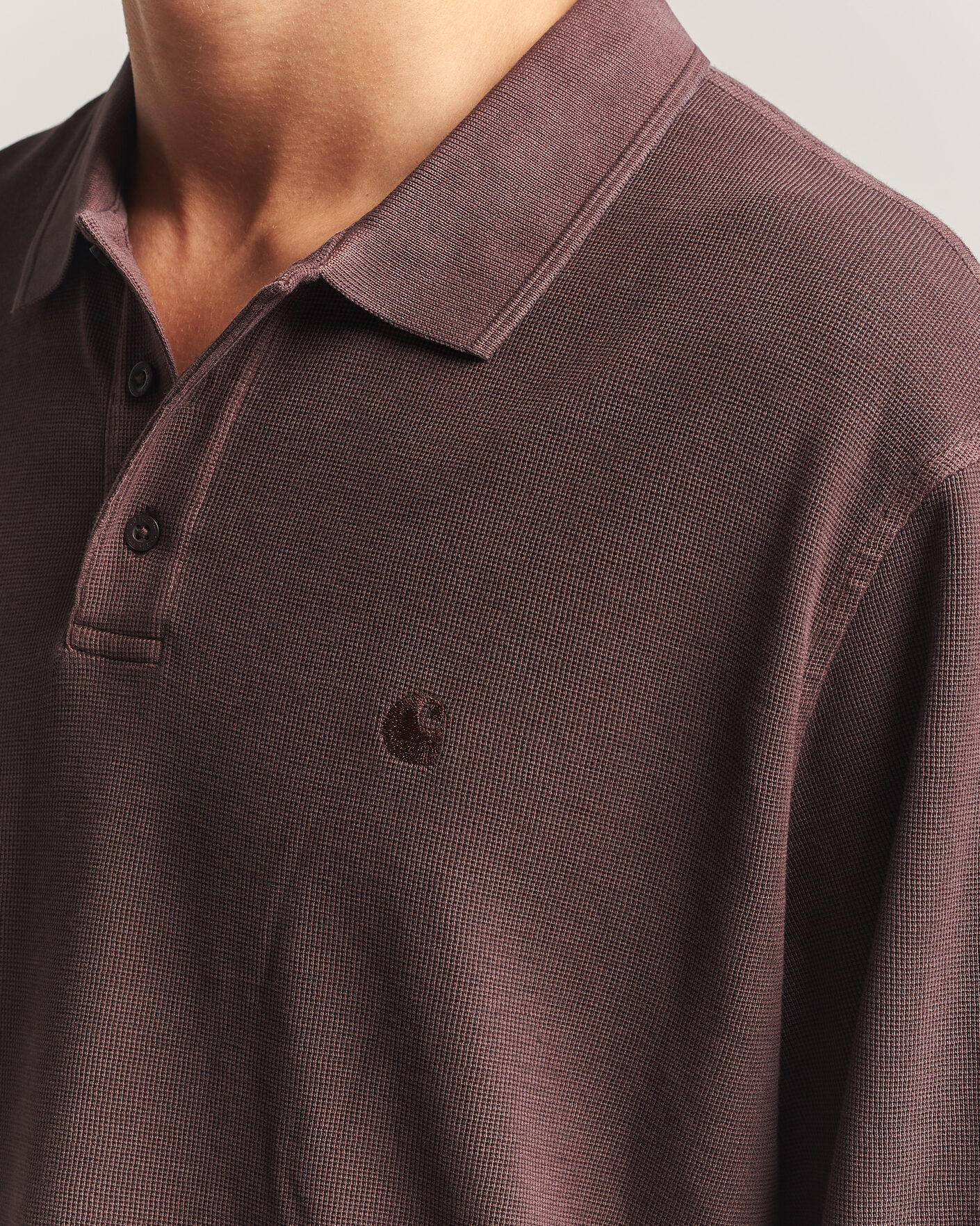 Homme | Pulls Et Tricots | Carhartt WIP | Long Sleeve Waffle Rugby Shirt Palisander Brown